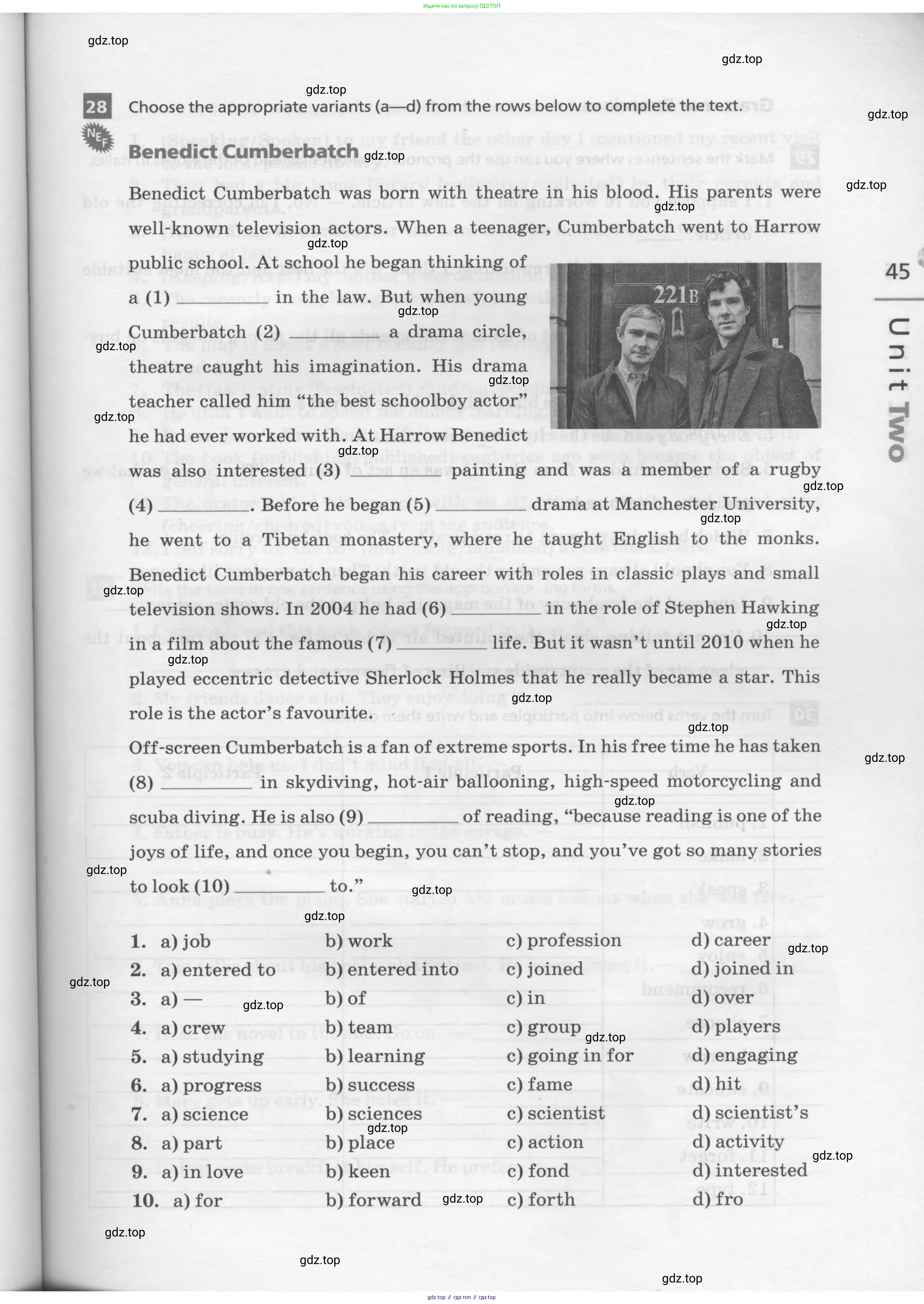 Английский язык (english), 9 класс рабочая тетрадь, авторы: Афанасьева Ольга Васильевна (Afanasyeva Olga), Михеева Ирина Владимировна (Mikheeva Irina), Баранова Ксения Михайловна (Baranova Ksenia), издательство Просвещение, Москва, 2016, белого цвета, страница 45
