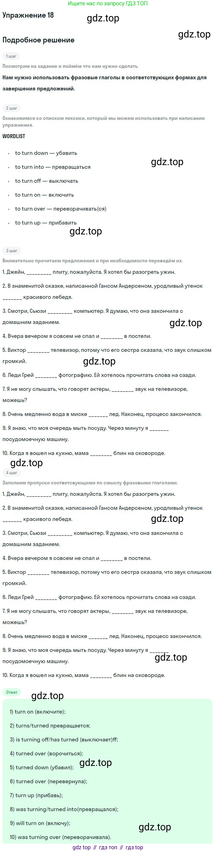 ГДЗ Английский язык (english), 9 класс рабочая тетрадь, авторы: Афанасьева Ольга Васильевна (Afanasyeva Olga), Михеева Ирина Владимировна (Mikheeva Irina), Баранова Ксения Михайловна (Baranova Ksenia), издательство Просвещение, Москва, 2016, белого цвета, страница 13, номер 18, Решение
