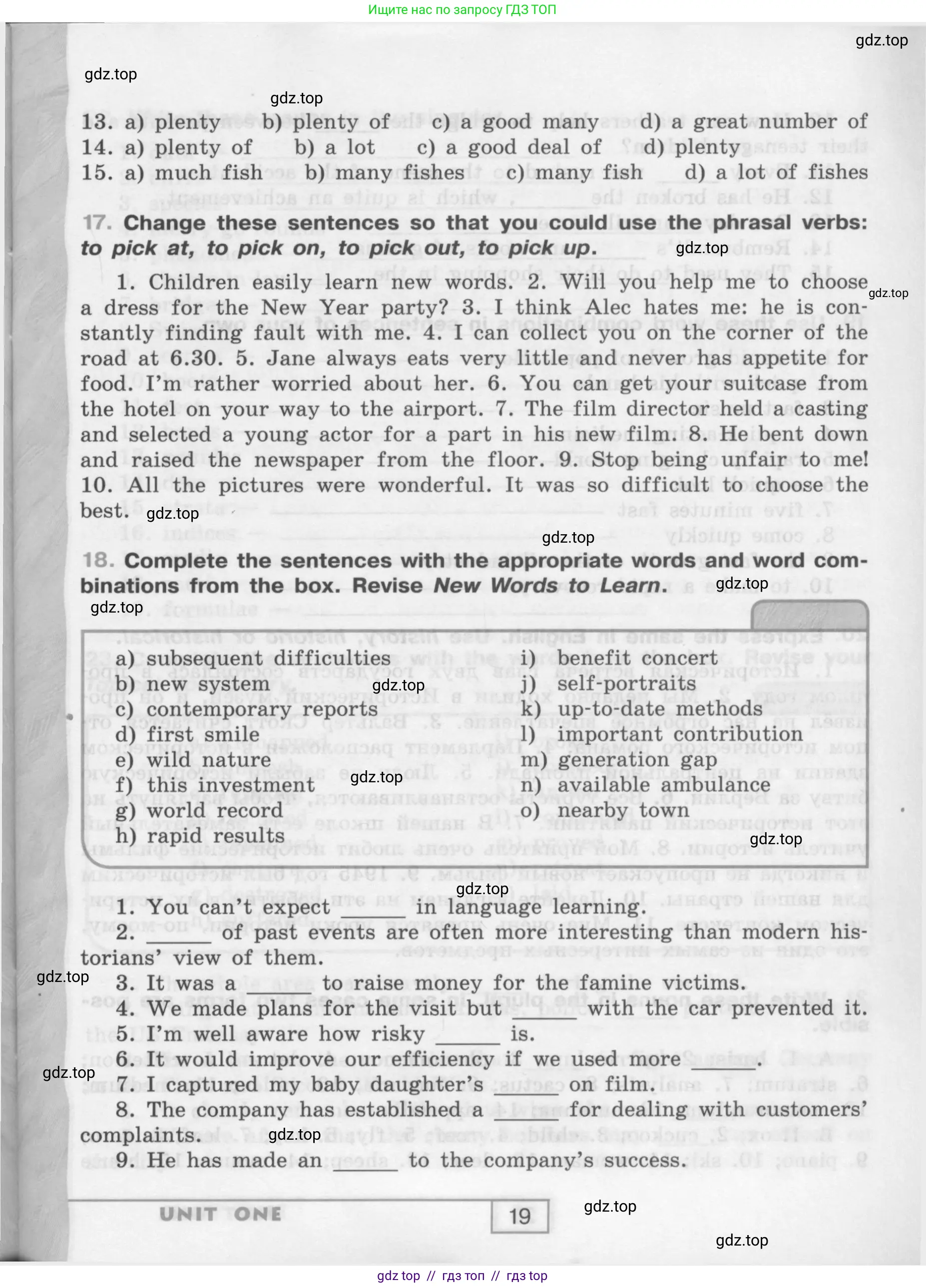 Английский язык (english), 9 класс рабочая тетрадь (activity book), авторы: Афанасьева Ольга Васильевна (Afanasyeva Olga), Михеева Ирина Владимировна (Mikheeva Irina), Баранова Ксения Михайловна (Baranova Ksenia), Петрова Наталья Юрьевна, издательство Просвещение, Москва, 2016, голубого цвета, страница 19