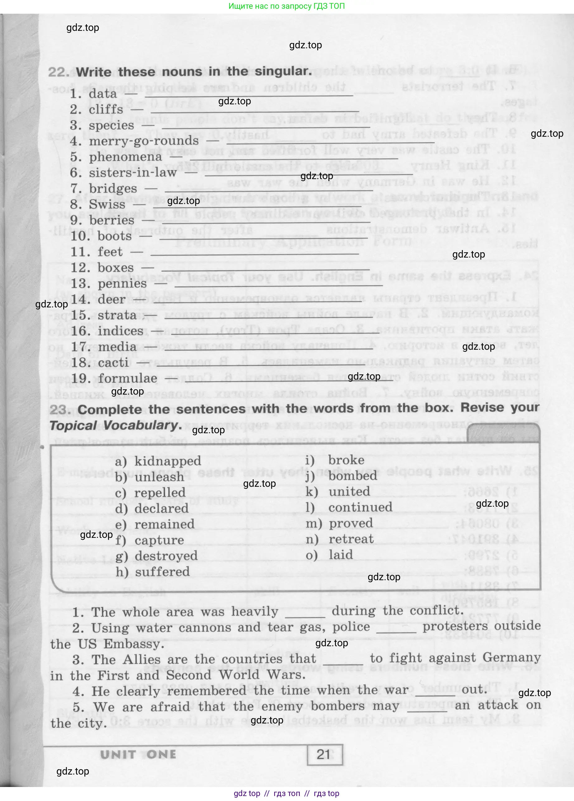 Английский язык (english), 9 класс рабочая тетрадь (activity book), авторы: Афанасьева Ольга Васильевна (Afanasyeva Olga), Михеева Ирина Владимировна (Mikheeva Irina), Баранова Ксения Михайловна (Baranova Ksenia), Петрова Наталья Юрьевна, издательство Просвещение, Москва, 2016, голубого цвета, страница 21