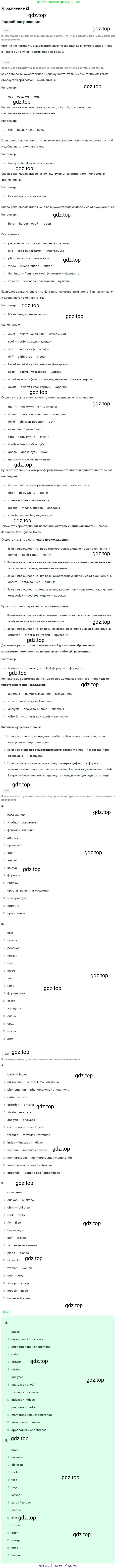 ГДЗ Английский язык (english), 9 класс рабочая тетрадь (activity book), авторы: Афанасьева Ольга Васильевна (Afanasyeva Olga), Михеева Ирина Владимировна (Mikheeva Irina), Баранова Ксения Михайловна (Baranova Ksenia), Петрова Наталья Юрьевна, издательство Просвещение, Москва, 2016, голубого цвета, страница 20, номер 21, Решение