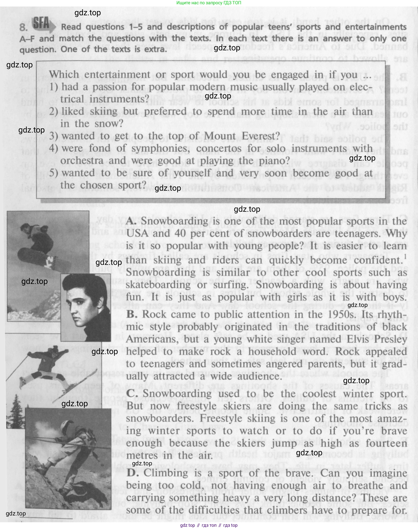 ГДЗ Английский язык (english), 9 класс Учебник (Student's book), авторы: Афанасьева Ольга Васильевна (Afanasyeva Olga), Михеева Ирина Владимировна (Mikheeva Irina), издательство Просвещение, Москва, 2014, голубого цвета, страница 128, номер 8, Условие
