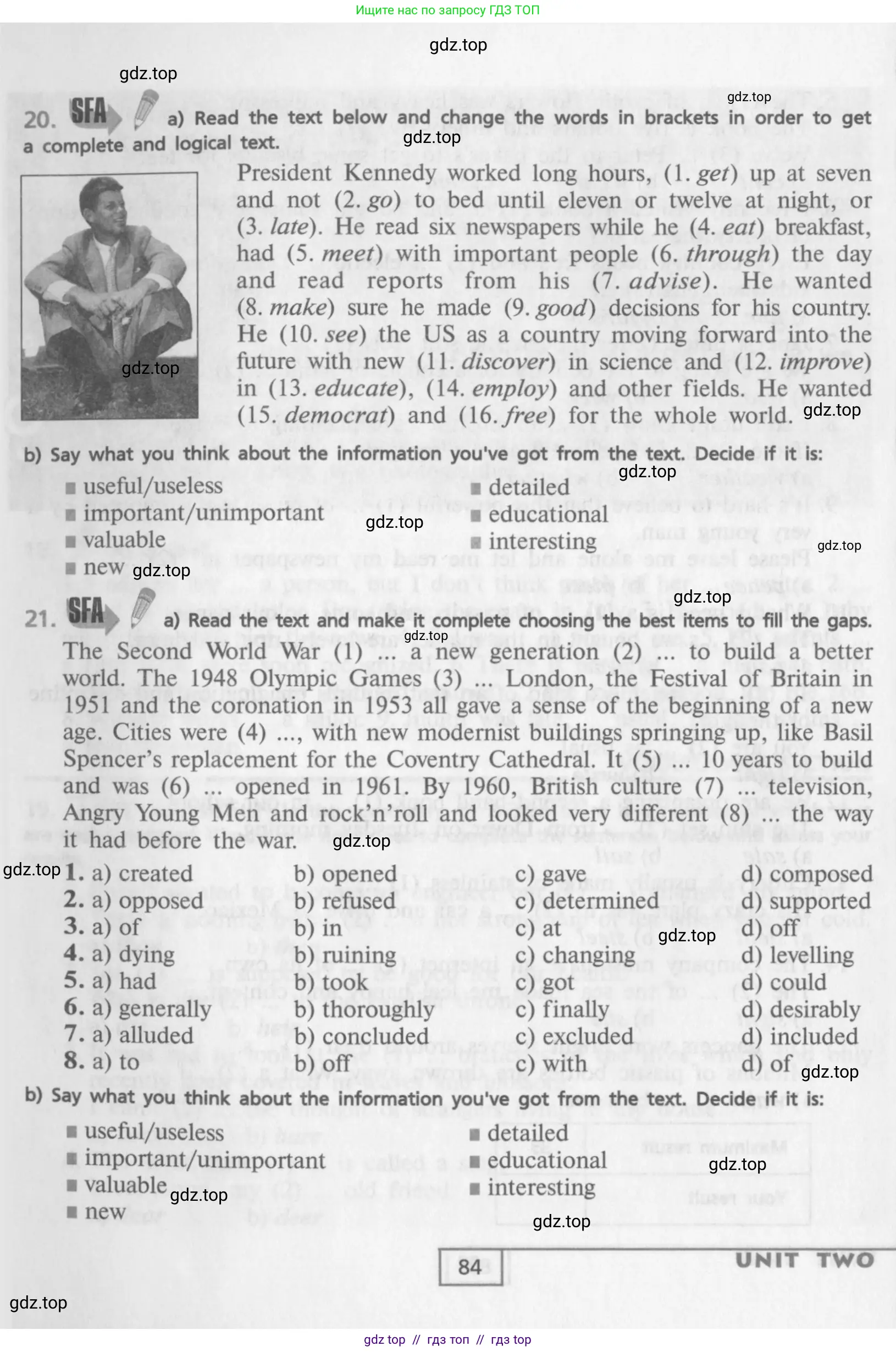 Английский язык (english), 9 класс Учебник (Student's book), авторы: Афанасьева Ольга Васильевна (Afanasyeva Olga), Михеева Ирина Владимировна (Mikheeva Irina), издательство Просвещение, Москва, 2014, голубого цвета, страница 84