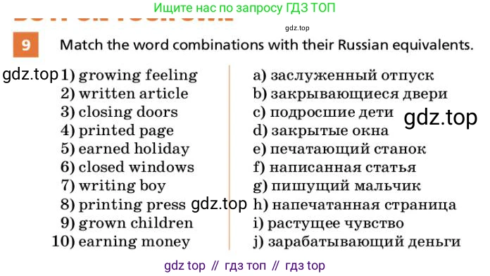 ГДЗ Английский язык (english), 9 класс Учебник, авторы: Афанасьева Ольга Васильевна (Afanasyeva Olga), Михеева Ирина Владимировна (Mikheeva Irina), Баранова Ксения Михайловна (Baranova Ksenia), издательство Просвещение, Москва, 2022, белого цвета, Часть 1, страница 73, номер 9, Условие
