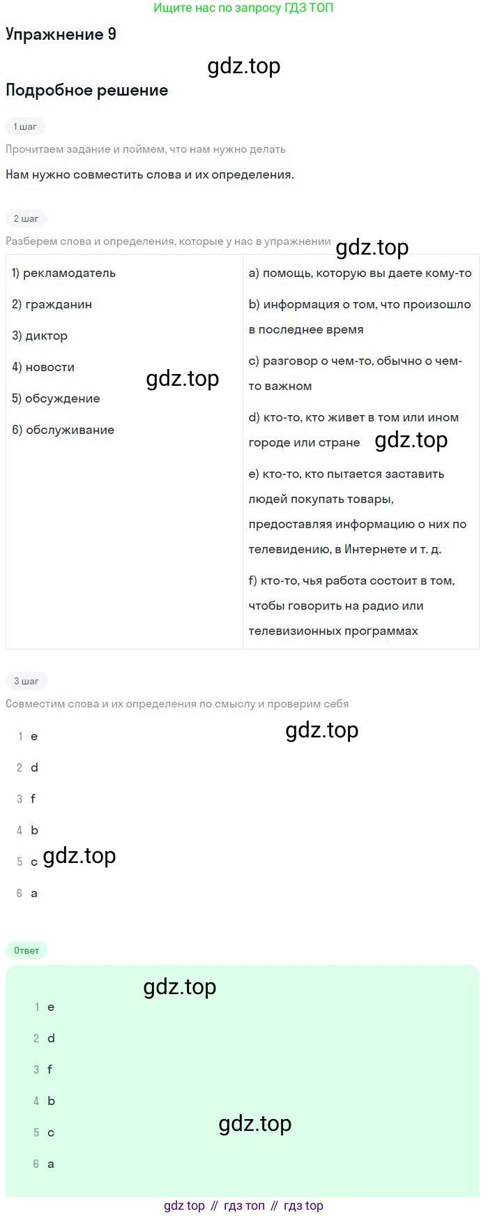 ГДЗ Английский язык (english), 9 класс Учебник, авторы: Афанасьева Ольга Васильевна (Afanasyeva Olga), Михеева Ирина Владимировна (Mikheeva Irina), Баранова Ксения Михайловна (Baranova Ksenia), издательство Просвещение, Москва, 2022, белого цвета, Часть 1, страница 16, номер 9, Решение 2