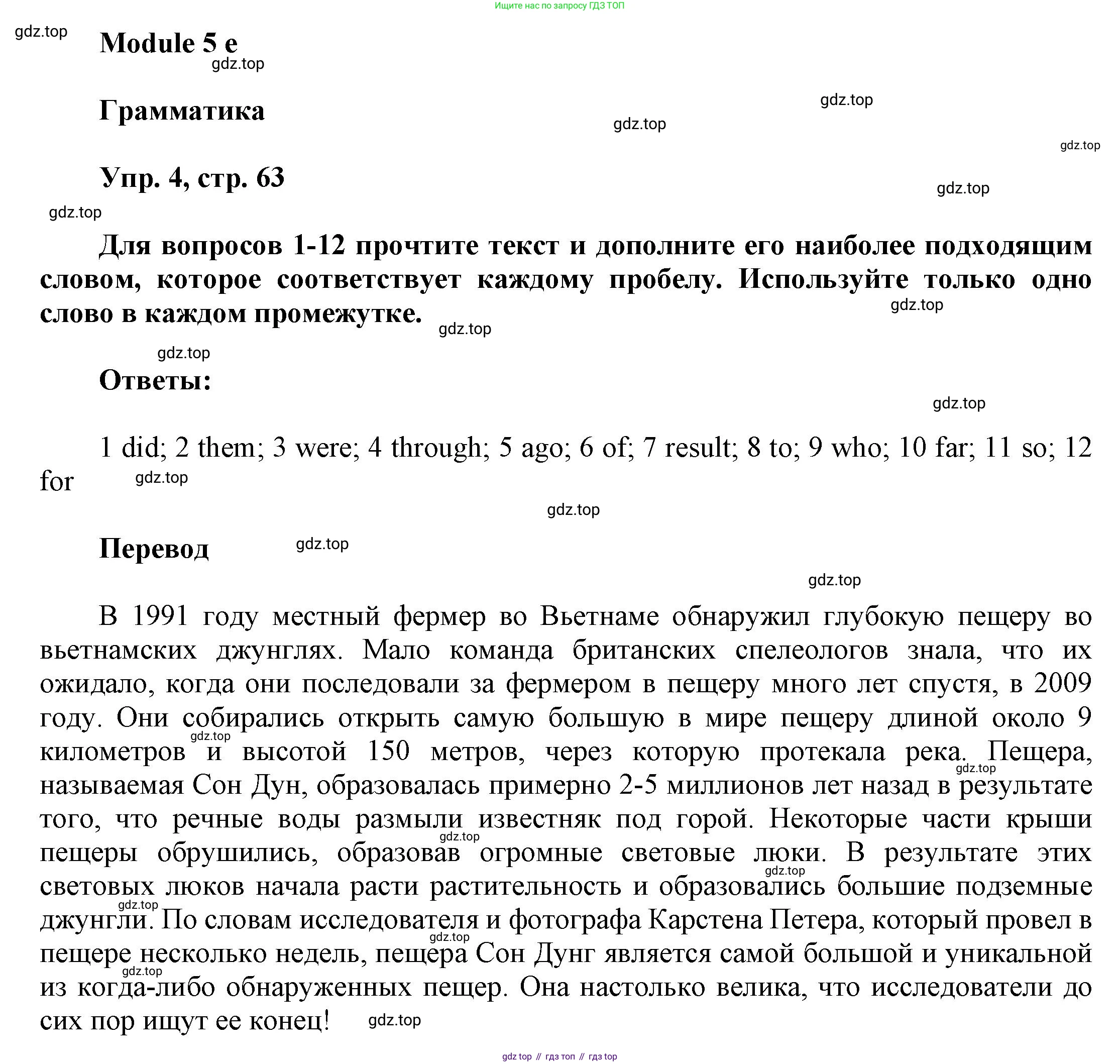 ГДЗ Английский язык (english), 9 класс Рабочая тетрадь (workbook), авторы: Баранова Ксения Михайловна (Baranova Ksenia), Дули Дженни (Dooley Jenny), Копылова Виктория Викторовна (Kopylova Victoria), Мильруд Радислав Петрович (Millrood Radislav), Эванс Вирджиния (Evans Virginia), издательство Просвещение, Москва, 2024, белого цвета, страница 63, номер 4, Решение 3 (2024-2027)