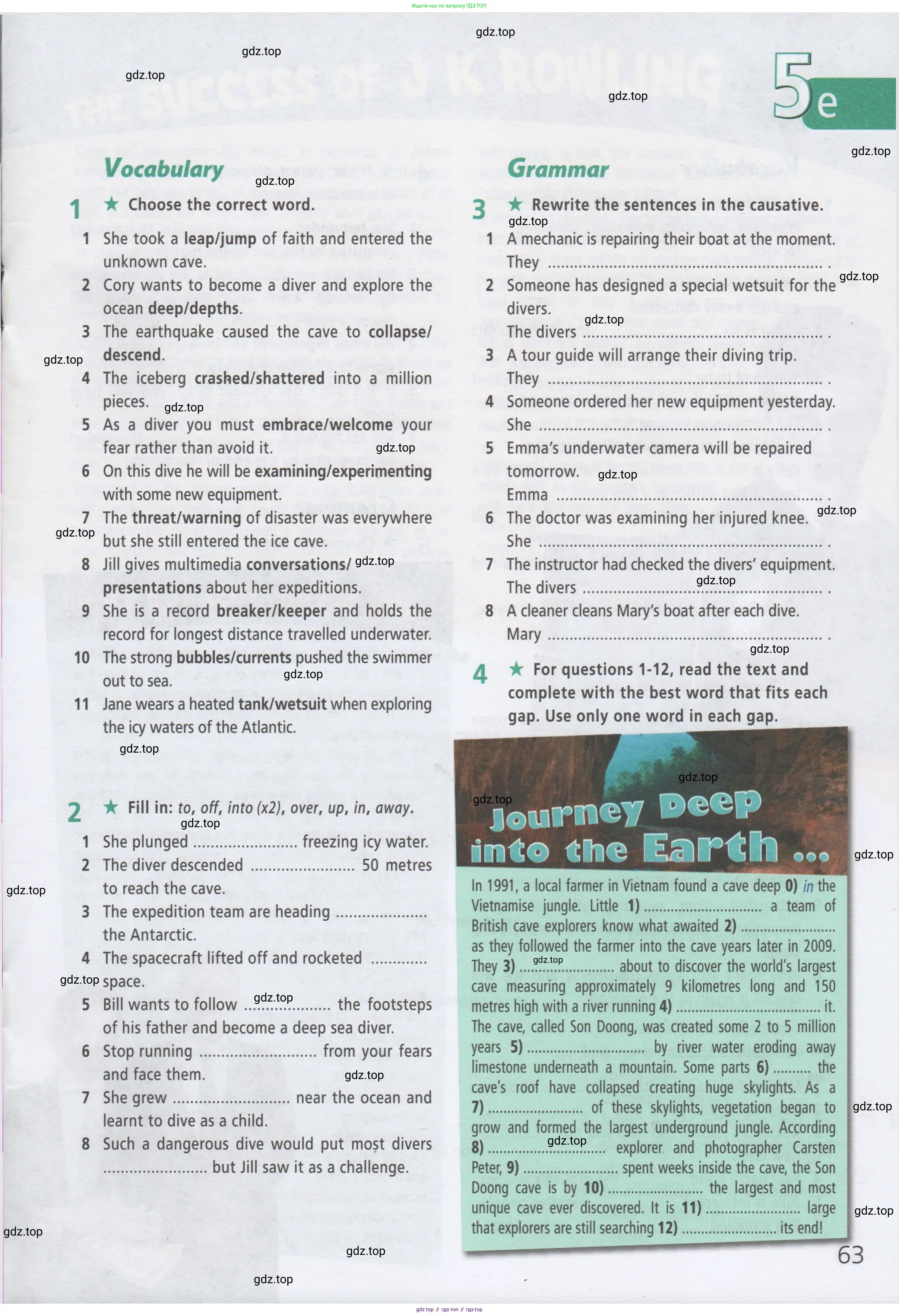 Английский язык (english), 9 класс Рабочая тетрадь (workbook), авторы: Баранова Ксения Михайловна (Baranova Ksenia), Дули Дженни (Dooley Jenny), Копылова Виктория Викторовна (Kopylova Victoria), Мильруд Радислав Петрович (Millrood Radislav), Эванс Вирджиния (Evans Virginia), издательство Просвещение, Москва, 2024, белого цвета, страница 63