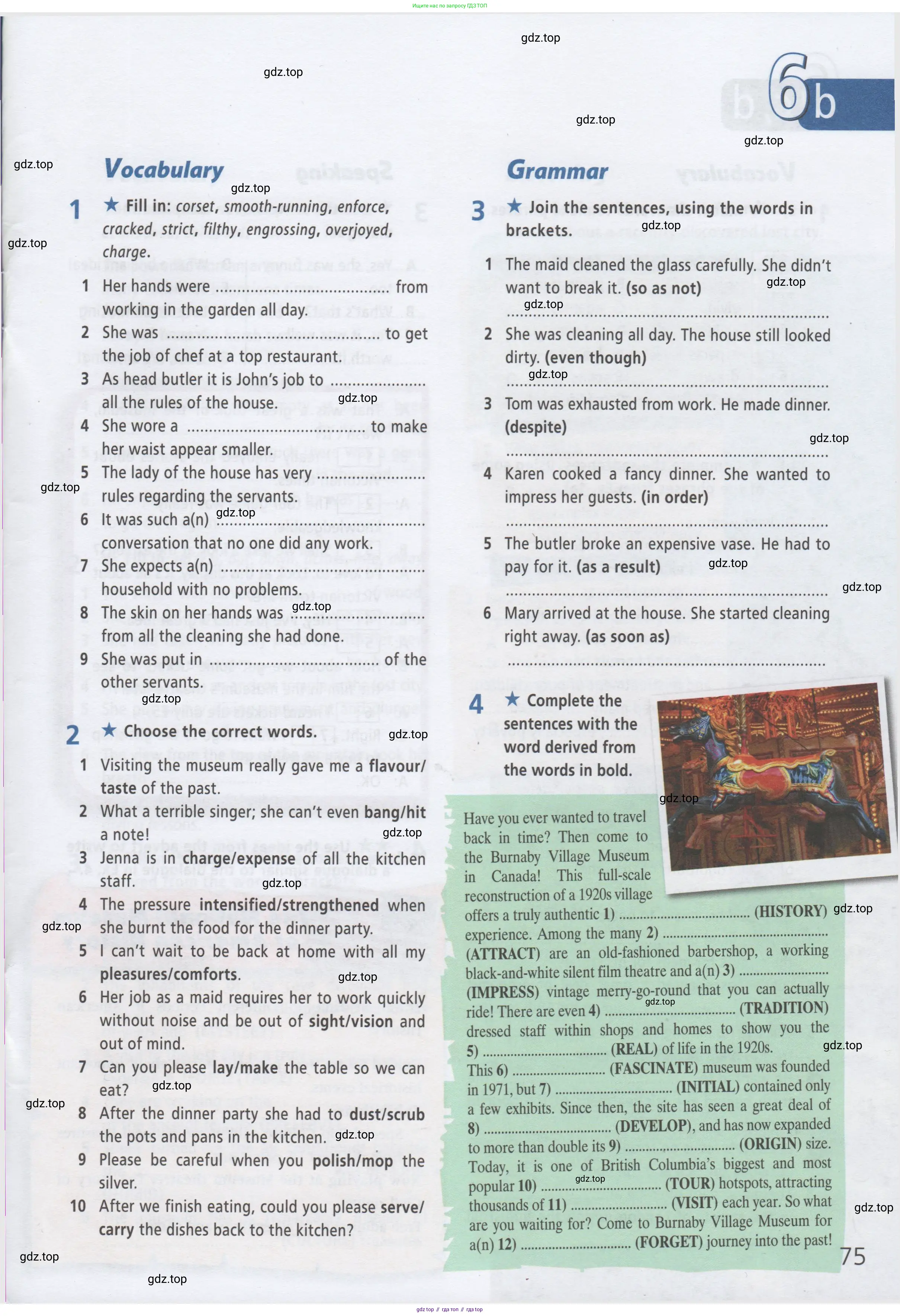Английский язык (english), 9 класс Рабочая тетрадь (workbook), авторы: Баранова Ксения Михайловна (Baranova Ksenia), Дули Дженни (Dooley Jenny), Копылова Виктория Викторовна (Kopylova Victoria), Мильруд Радислав Петрович (Millrood Radislav), Эванс Вирджиния (Evans Virginia), издательство Просвещение, Москва, 2024, белого цвета, страница 75