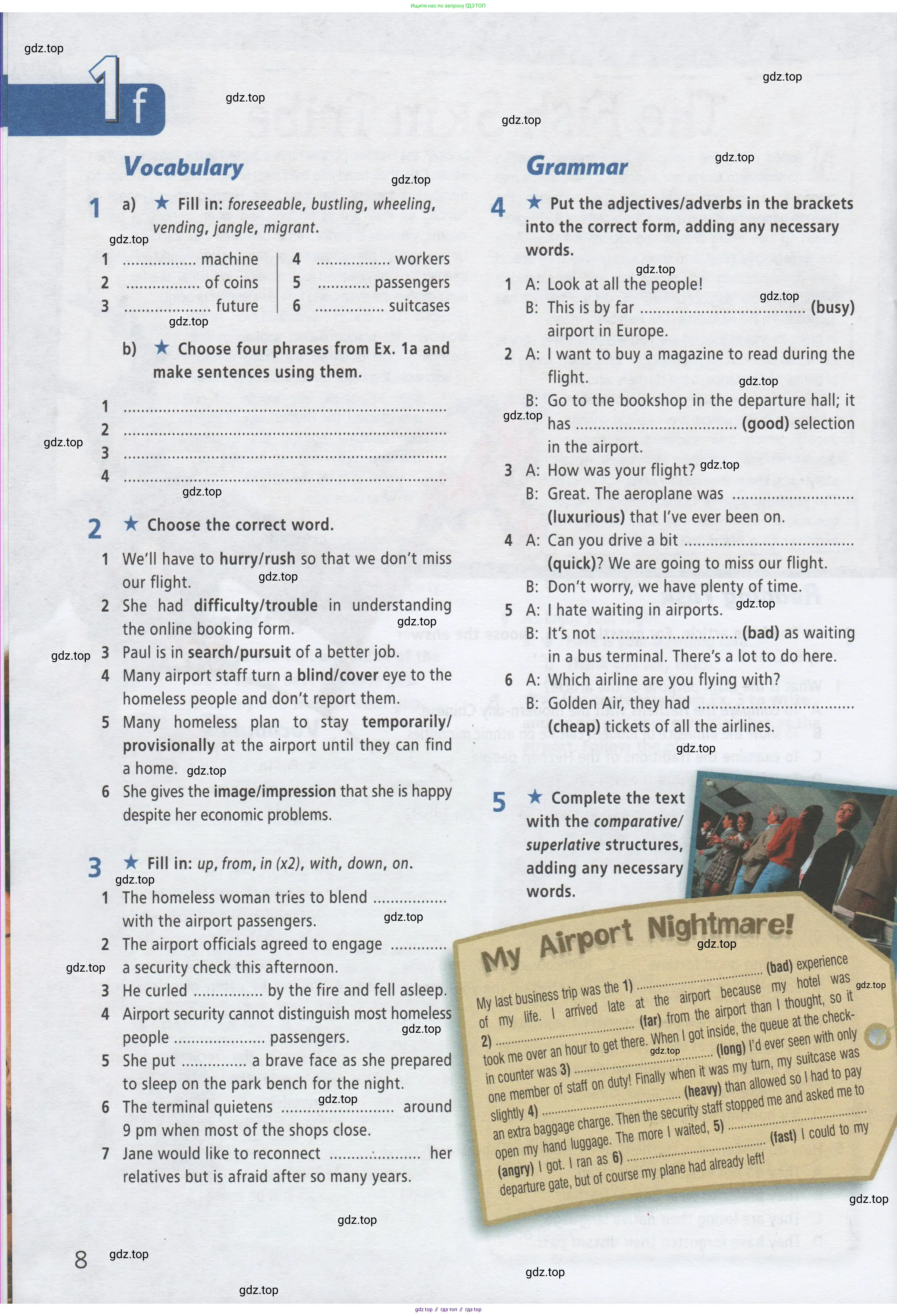 Английский язык (english), 9 класс Рабочая тетрадь (workbook), авторы: Баранова Ксения Михайловна (Baranova Ksenia), Дули Дженни (Dooley Jenny), Копылова Виктория Викторовна (Kopylova Victoria), Мильруд Радислав Петрович (Millrood Radislav), Эванс Вирджиния (Evans Virginia), издательство Просвещение, Москва, 2024, белого цвета, страница 8