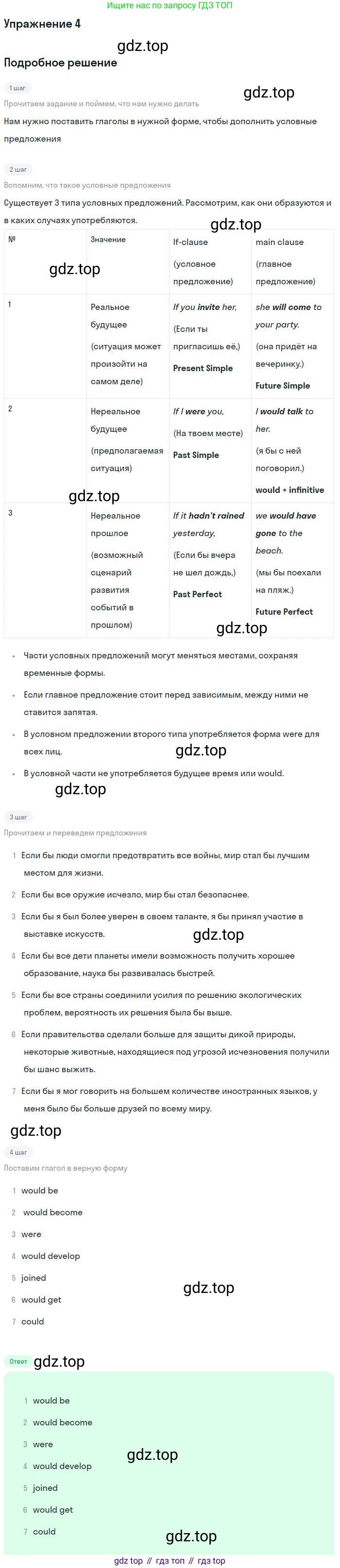 ГДЗ Английский язык (english), 9 класс рабочая тетрадь с контрольными работами (workbook + tests), авторы: Биболетова Мерем Забатовна, Бабушис Елена Евгеньевна, Кларк Ольга Игоревна, Морозова Алевтина Николаевна, издательство Просвещение, Москва, 2016, голубого цвета, страница 64, номер 4, Решение