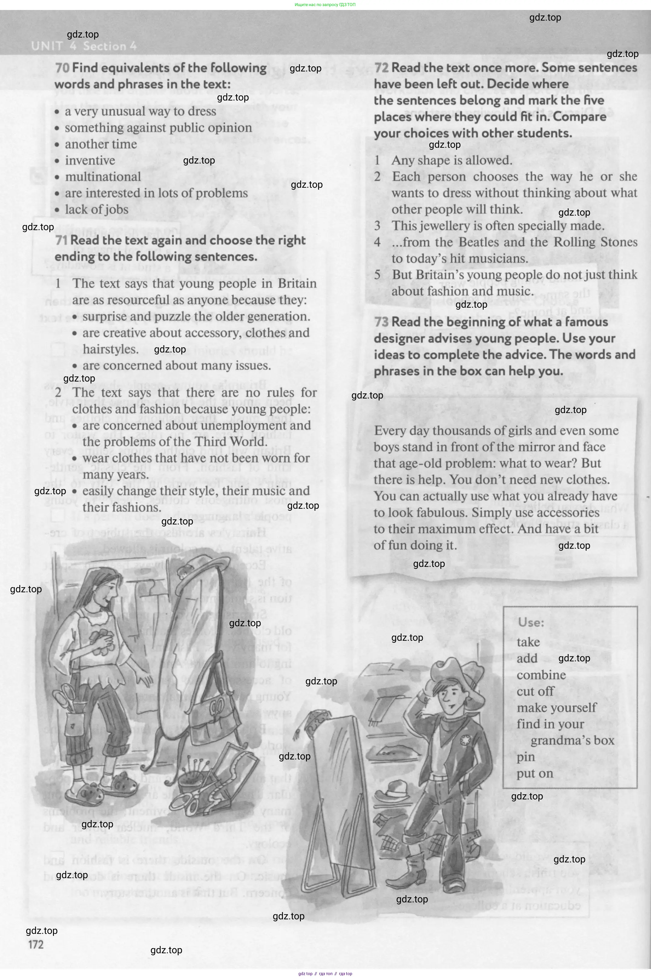 Английский язык (english), 9 класс Учебник (Student's book), авторы: Биболетова Мерем Забатовна, Бабушис Елена Евгеньевна, Кларк Ольга Игоревна, Морозова Алевтина Николаевна, издательство Просвещение, Москва, 2016, бирюзового цвета, страница 172
