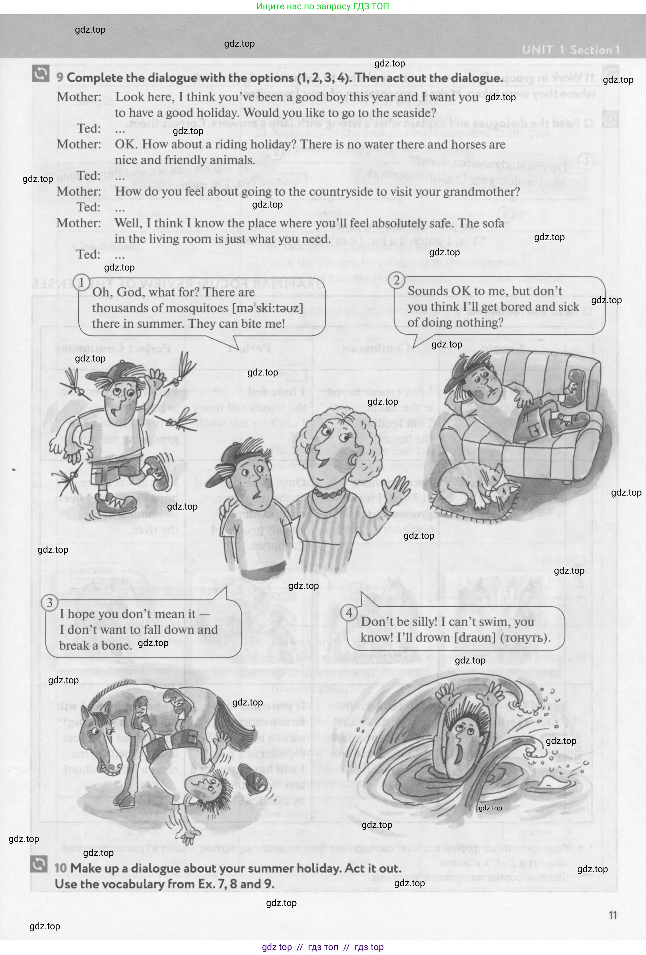 Английский язык (english), 9 класс Учебник (Student's book), авторы: Биболетова Мерем Забатовна, Бабушис Елена Евгеньевна, Кларк Ольга Игоревна, Морозова Алевтина Николаевна, издательство Просвещение, Москва, 2016, бирюзового цвета, страница 11