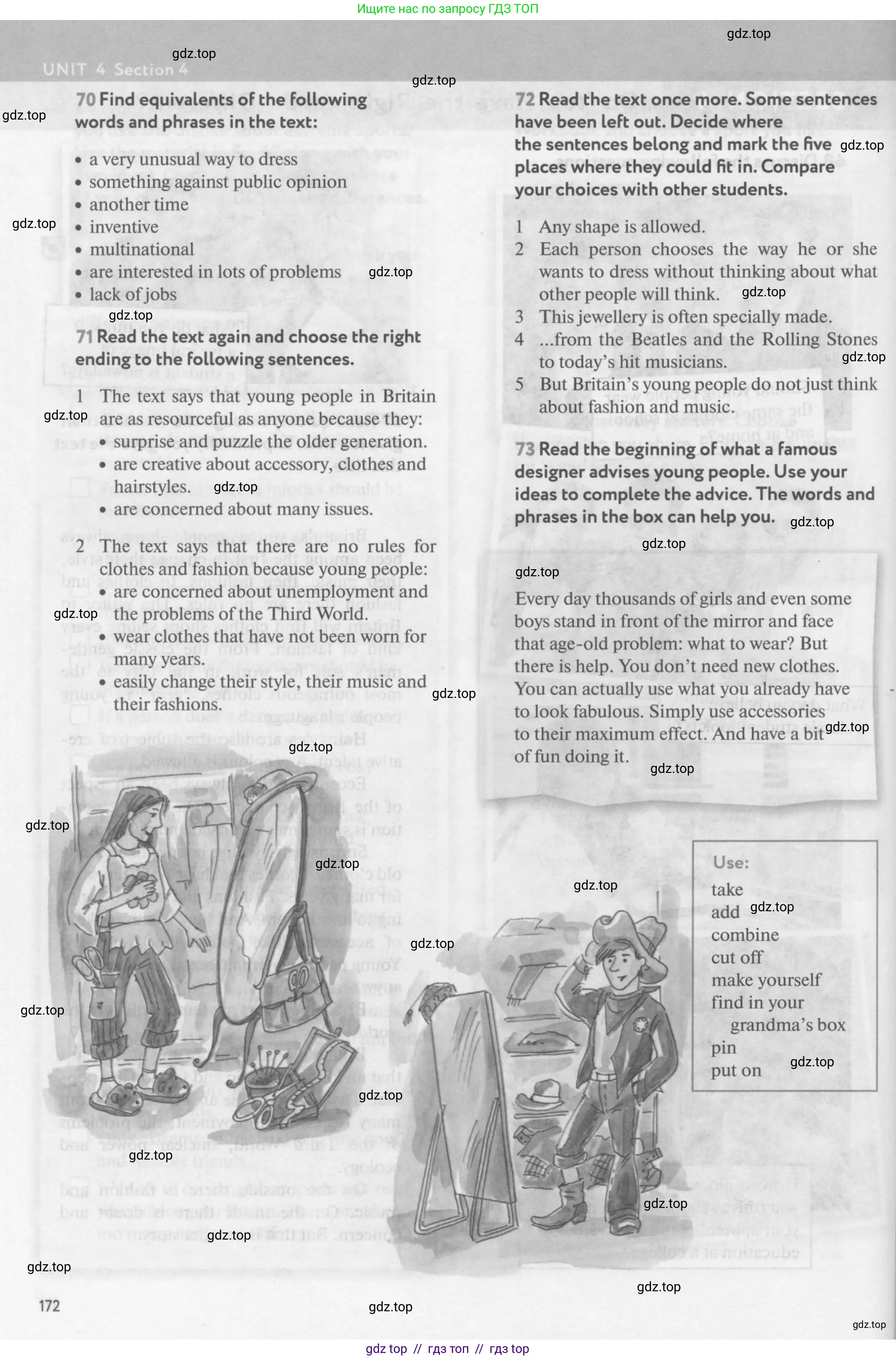 Английский язык (english), 9 класс Учебник (Student's book), авторы: Биболетова Мерем Забатовна, Бабушис Елена Евгеньевна, Кларк Ольга Игоревна, Морозова Алевтина Николаевна, издательство Просвещение, Москва, 2016, бирюзового цвета, страница 172