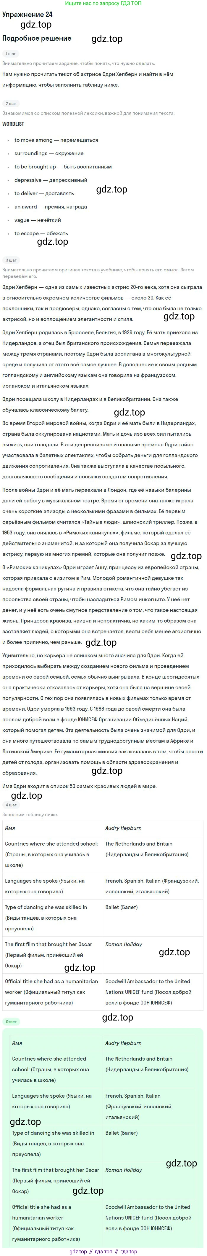 Английский язык (english), 9 класс Учебник (Student's book), авторы: Биболетова Мерем Забатовна, Бабушис Елена Евгеньевна, Кларк Ольга Игоревна, Морозова Алевтина Николаевна, издательство Просвещение, Москва, 2016, бирюзового цвета, страница 108, номер 24, Решение