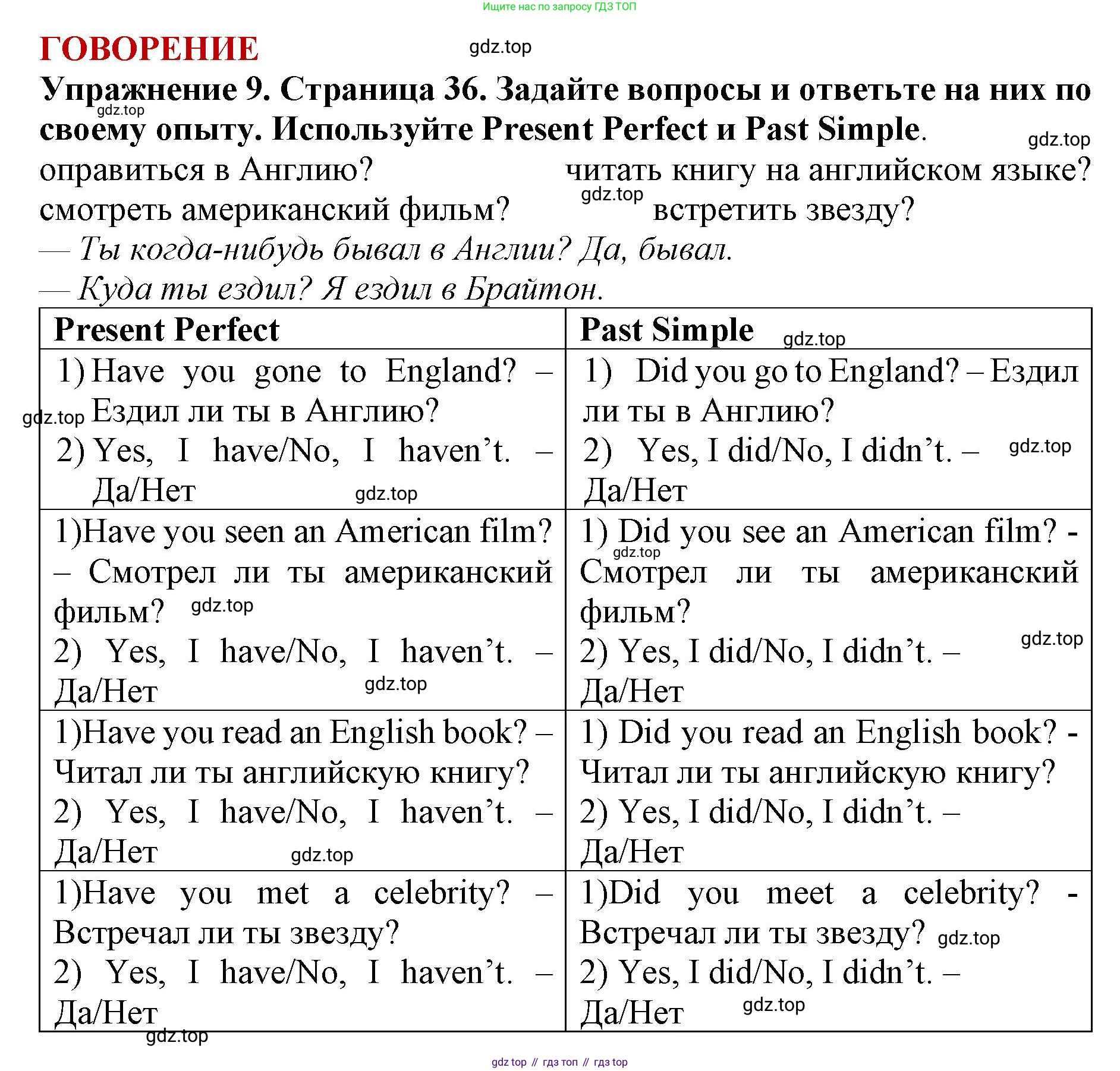 ГДЗ Английский язык (english), 9 класс Учебник (Student's book), авторы: Комарова Юлия Александровна, Ларионова Ирина Владимировна, издательство Русское слово, Москва, 2022, страница 36, номер 9, Решение 2