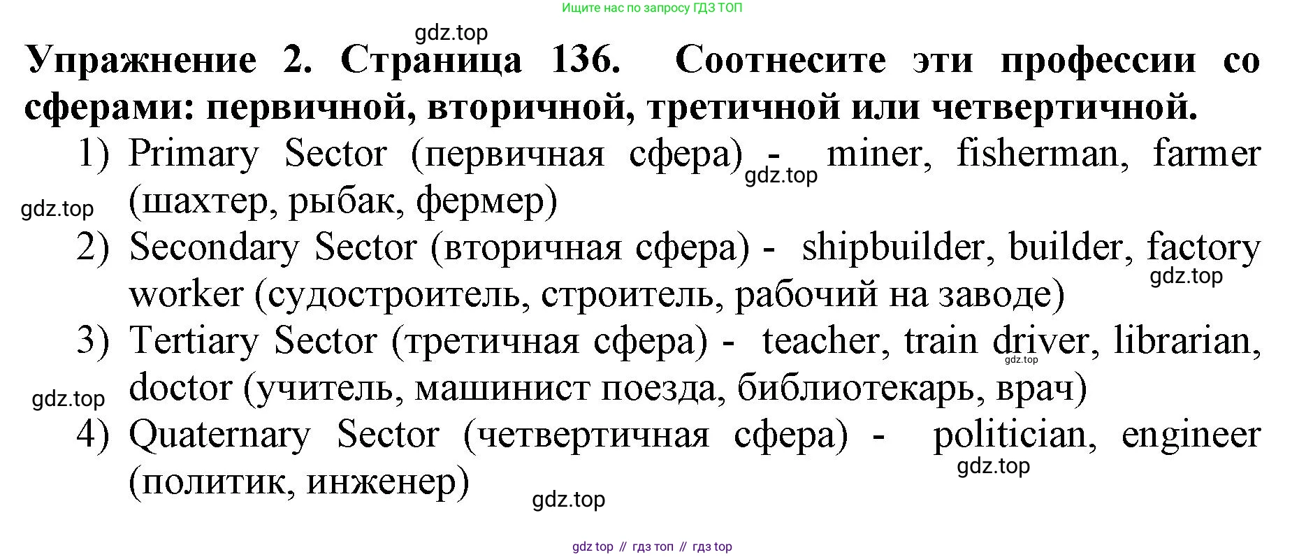 ГДЗ Английский язык (english), 9 класс Учебник (Student's book), авторы: Комарова Юлия Александровна, Ларионова Ирина Владимировна, издательство Русское слово, Москва, 2022, страница 136, номер 2, Решение 2