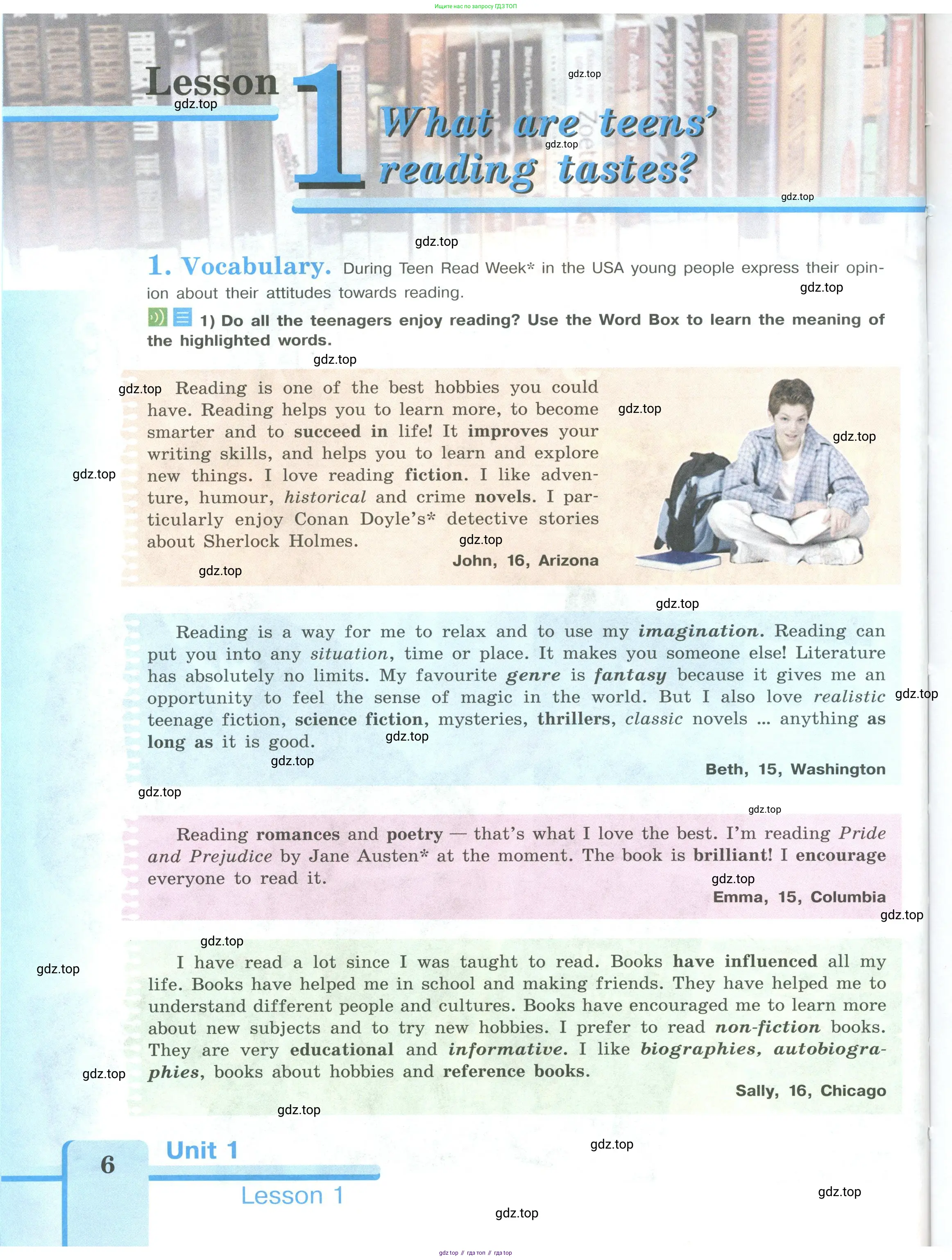 Английский язык (english), 9 класс Учебник (Student's book), авторы: Кузовлев Владимир Петрович (Kuzovlev Vladimir), Лапа Наталья Михайловна, Перегудова Эльвира Шакировна, Дуванова Ольга Викторовна, Стрельникова Ольга Викторовна (Strelnikova Olga), Кузнецова Елена Вячеславовна, Костина Ирина Павловна, Кобец Юлия Николаевна, издательство Просвещение, Москва, 2019, салатового цвета, страница 6