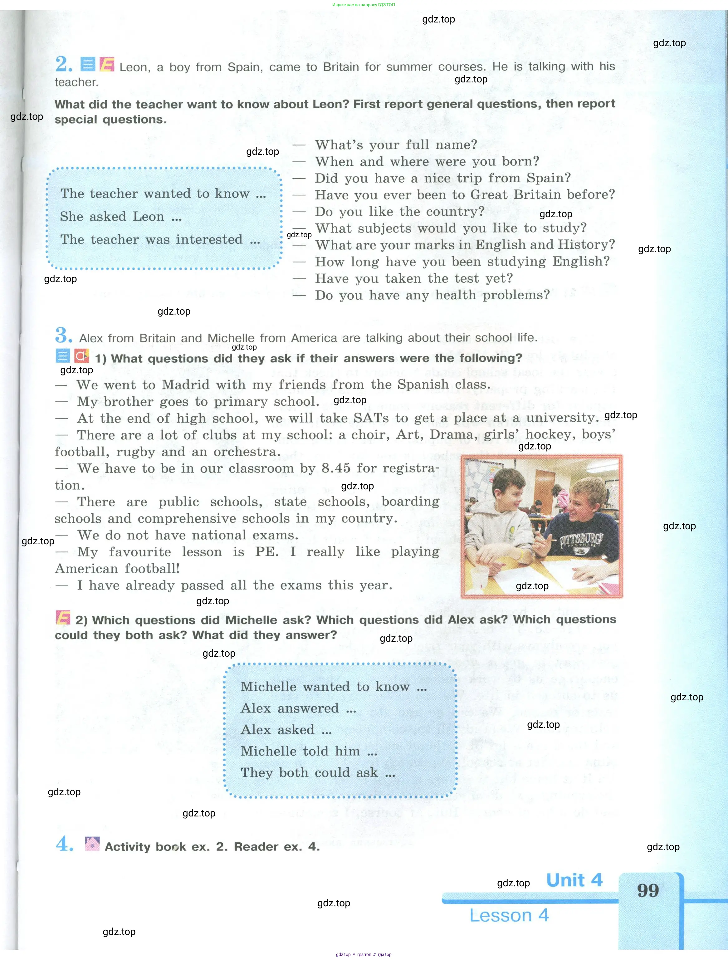 Английский язык (english), 9 класс Учебник (Student's book), авторы: Кузовлев Владимир Петрович (Kuzovlev Vladimir), Лапа Наталья Михайловна, Перегудова Эльвира Шакировна, Дуванова Ольга Викторовна, Стрельникова Ольга Викторовна (Strelnikova Olga), Кузнецова Елена Вячеславовна, Костина Ирина Павловна, Кобец Юлия Николаевна, издательство Просвещение, Москва, 2019, салатового цвета, страница 99