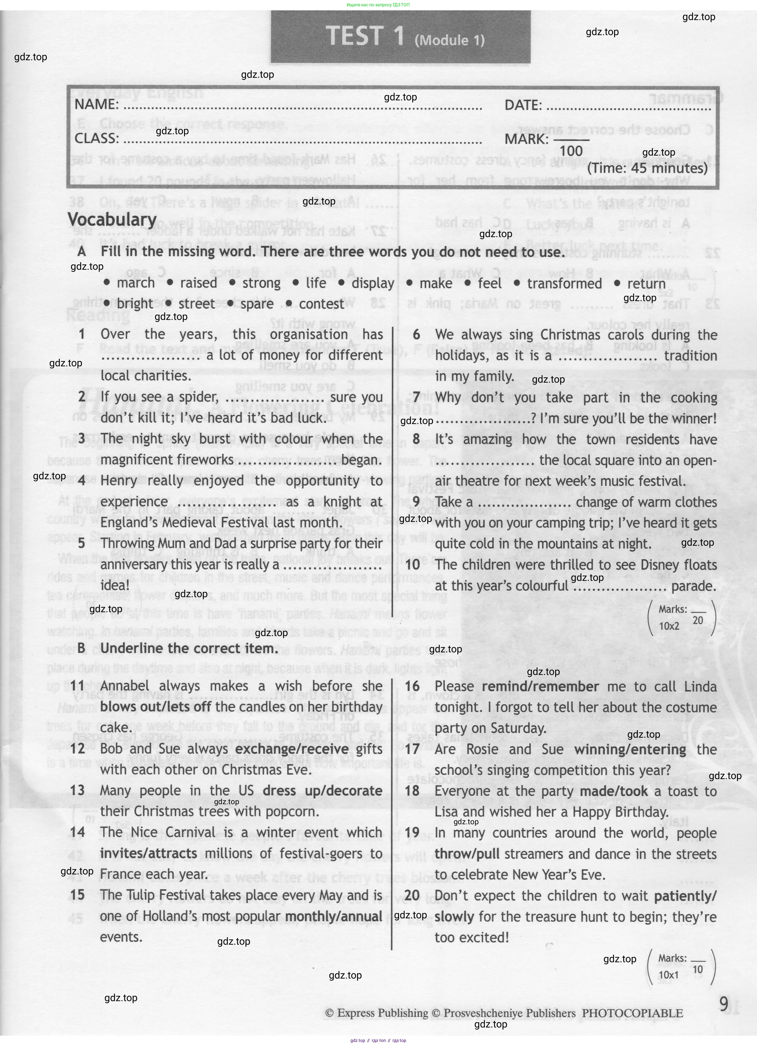 Английский язык (english), 9 класс контрольные задания (test booklet), авторы: Ваулина Юлия Евгеньевна (Vaulina Julia), Дули Дженни (Dooley Jenny), Подоляко Ольга Евгеньевна (Podolyako Olga), Эванс Вирджиния (Evans Virginia), издательство Просвещение, Москва, 2023, страница 9