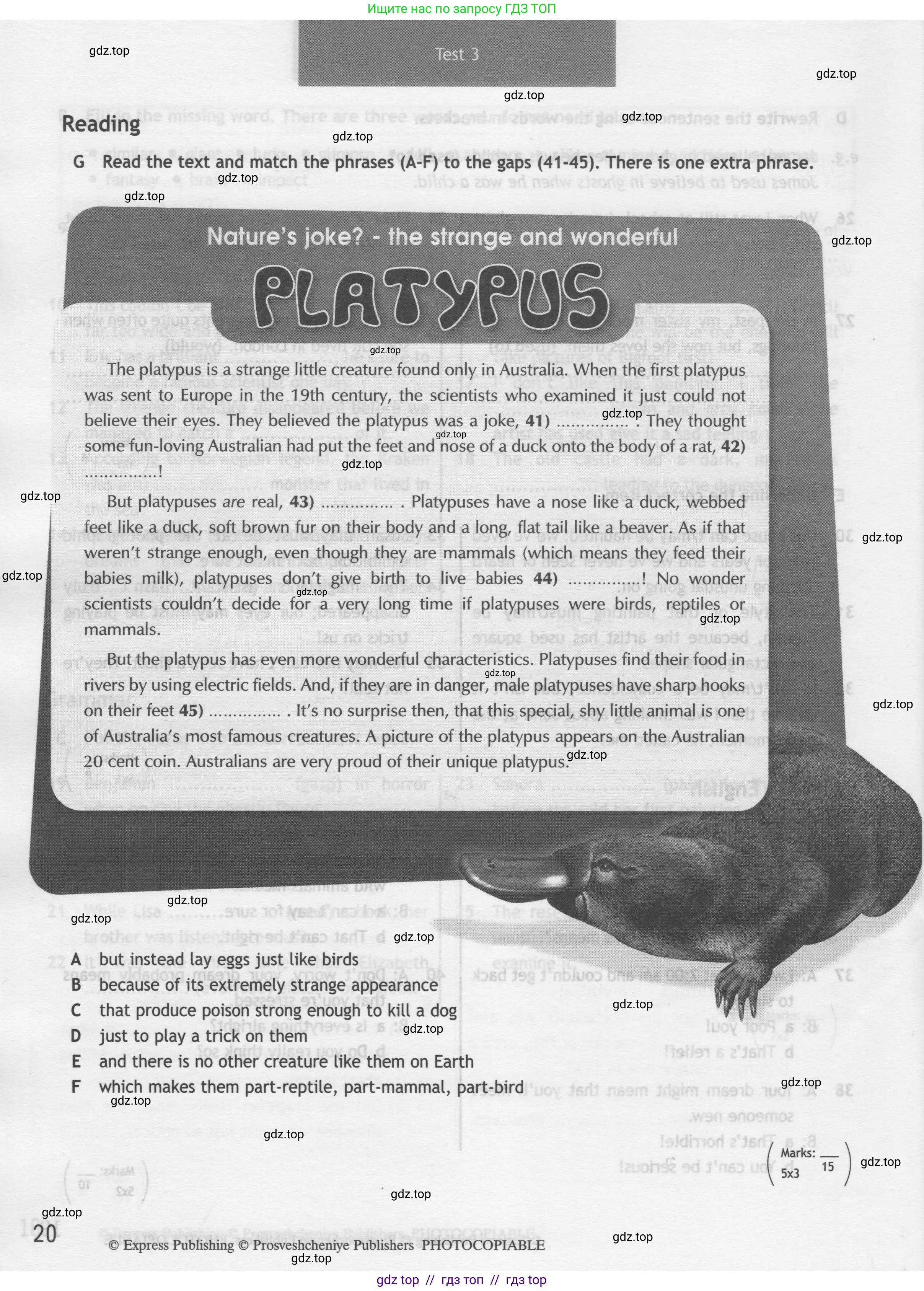 Английский язык (english), 9 класс контрольные задания (test booklet), авторы: Ваулина Юлия Евгеньевна (Vaulina Julia), Дули Дженни (Dooley Jenny), Подоляко Ольга Евгеньевна (Podolyako Olga), Эванс Вирджиния (Evans Virginia), издательство Просвещение, Москва, 2023, страница 20