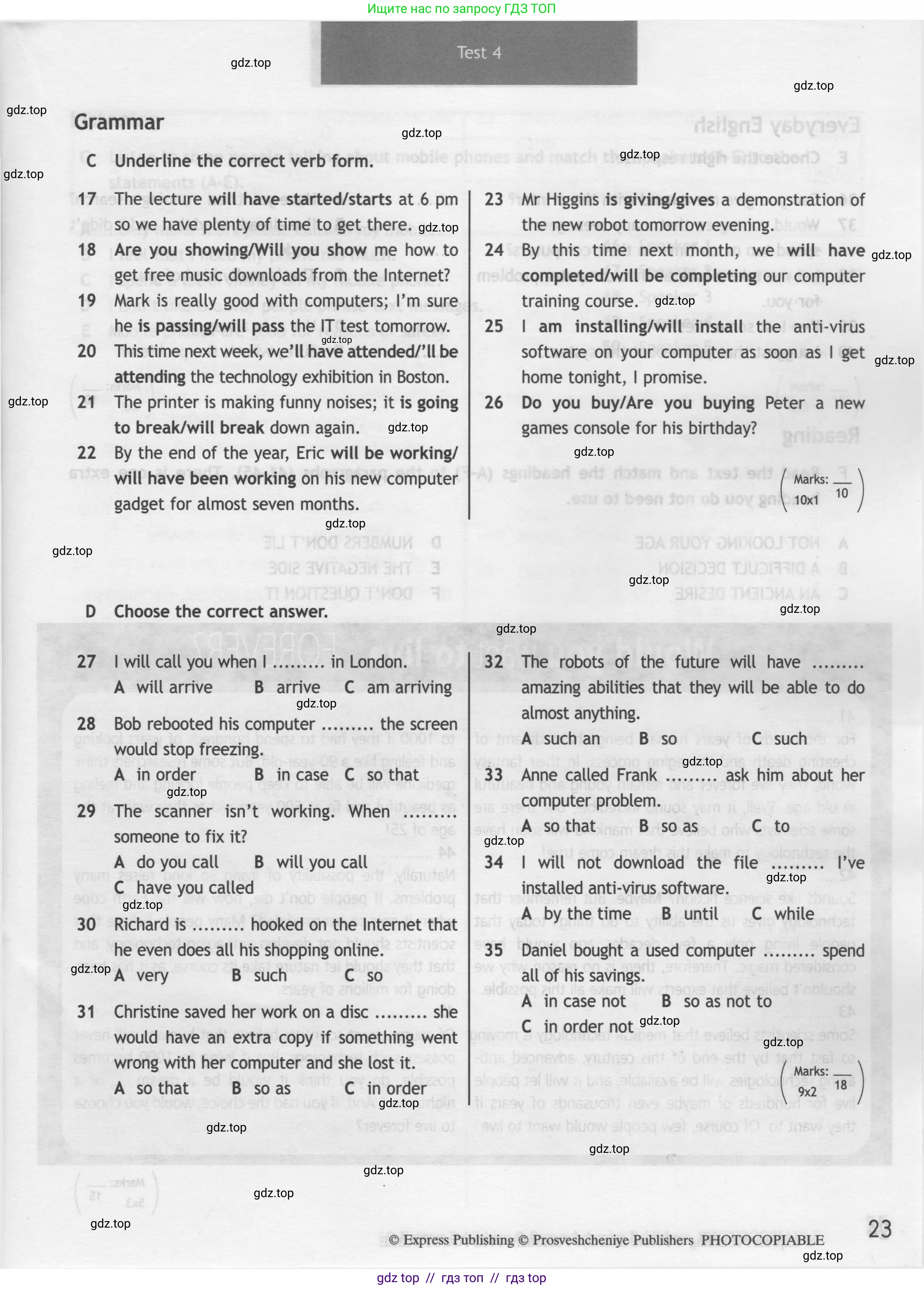 Английский язык (english), 9 класс контрольные задания (test booklet), авторы: Ваулина Юлия Евгеньевна (Vaulina Julia), Дули Дженни (Dooley Jenny), Подоляко Ольга Евгеньевна (Podolyako Olga), Эванс Вирджиния (Evans Virginia), издательство Просвещение, Москва, 2023, страница 23
