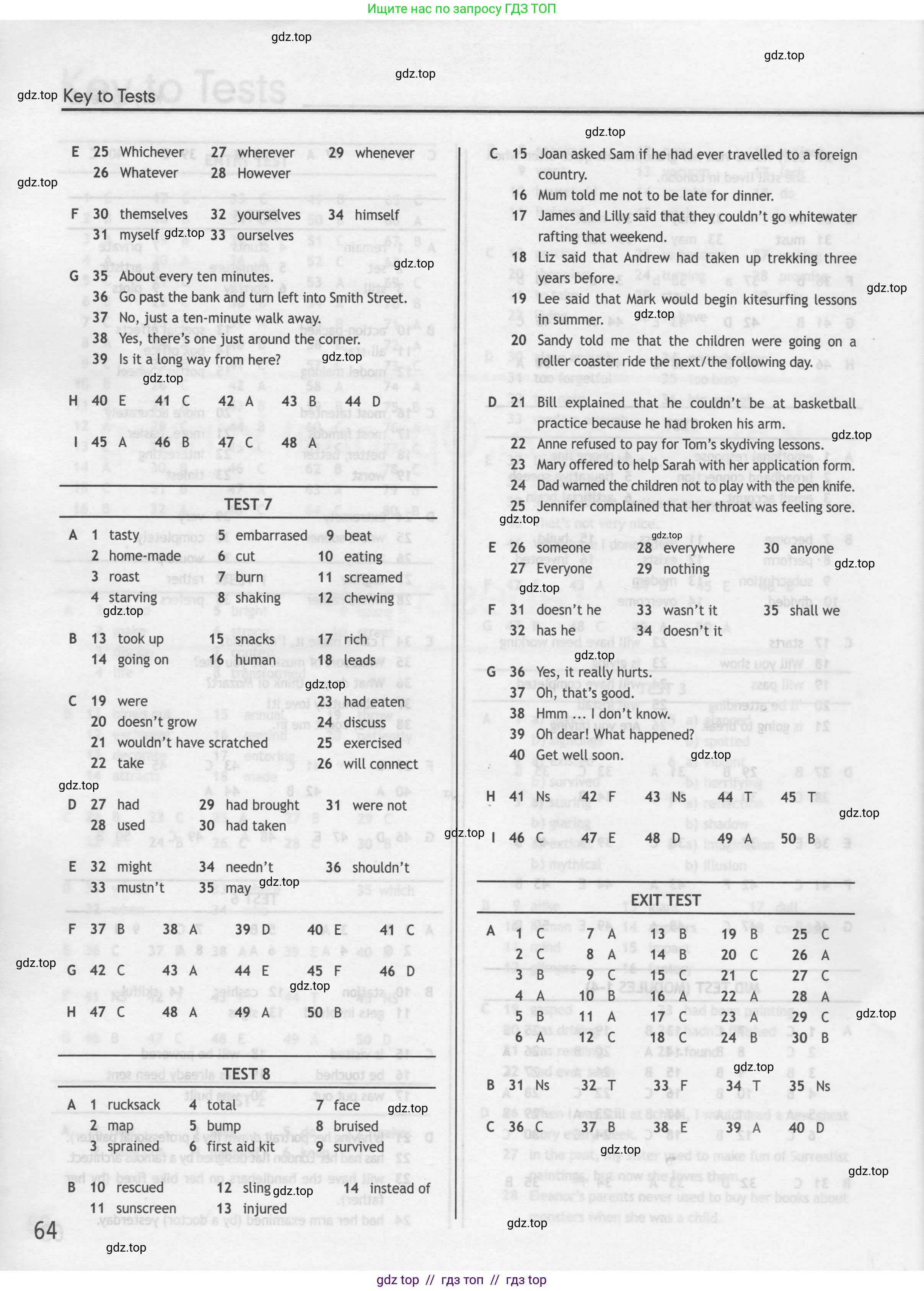 Английский язык (english), 9 класс контрольные задания (test booklet), авторы: Ваулина Юлия Евгеньевна (Vaulina Julia), Дули Дженни (Dooley Jenny), Подоляко Ольга Евгеньевна (Podolyako Olga), Эванс Вирджиния (Evans Virginia), издательство Просвещение, Москва, 2023, страница 64