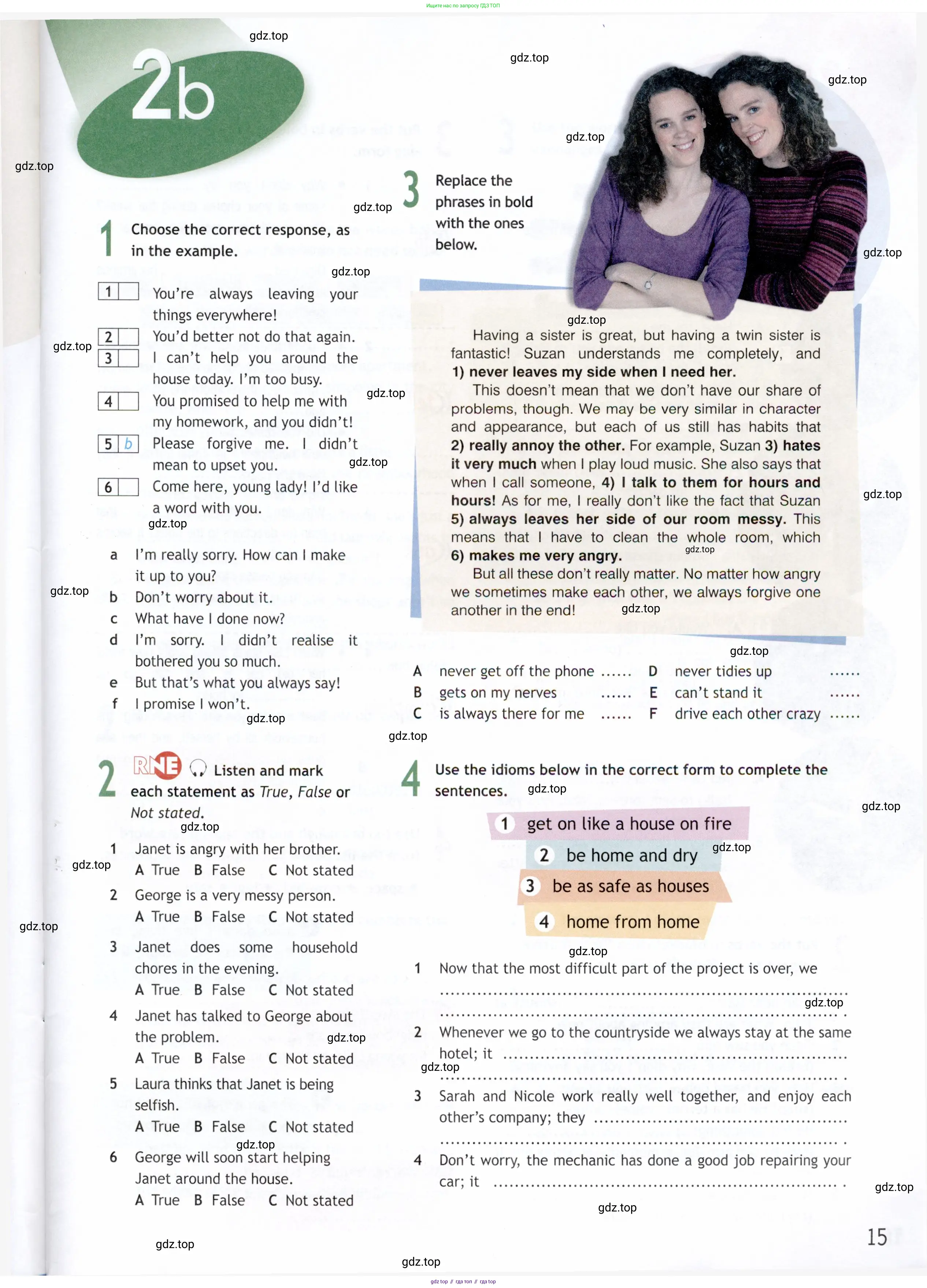 Английский язык (english), 9 класс Рабочая тетрадь (workbook), авторы: Ваулина Юлия Евгеньевна (Vaulina Julia), Дули Дженни (Dooley Jenny), Подоляко Ольга Евгеньевна (Podolyako Olga), Эванс Вирджиния (Evans Virginia), издательство Просвещение, Москва, 2024, страница 15