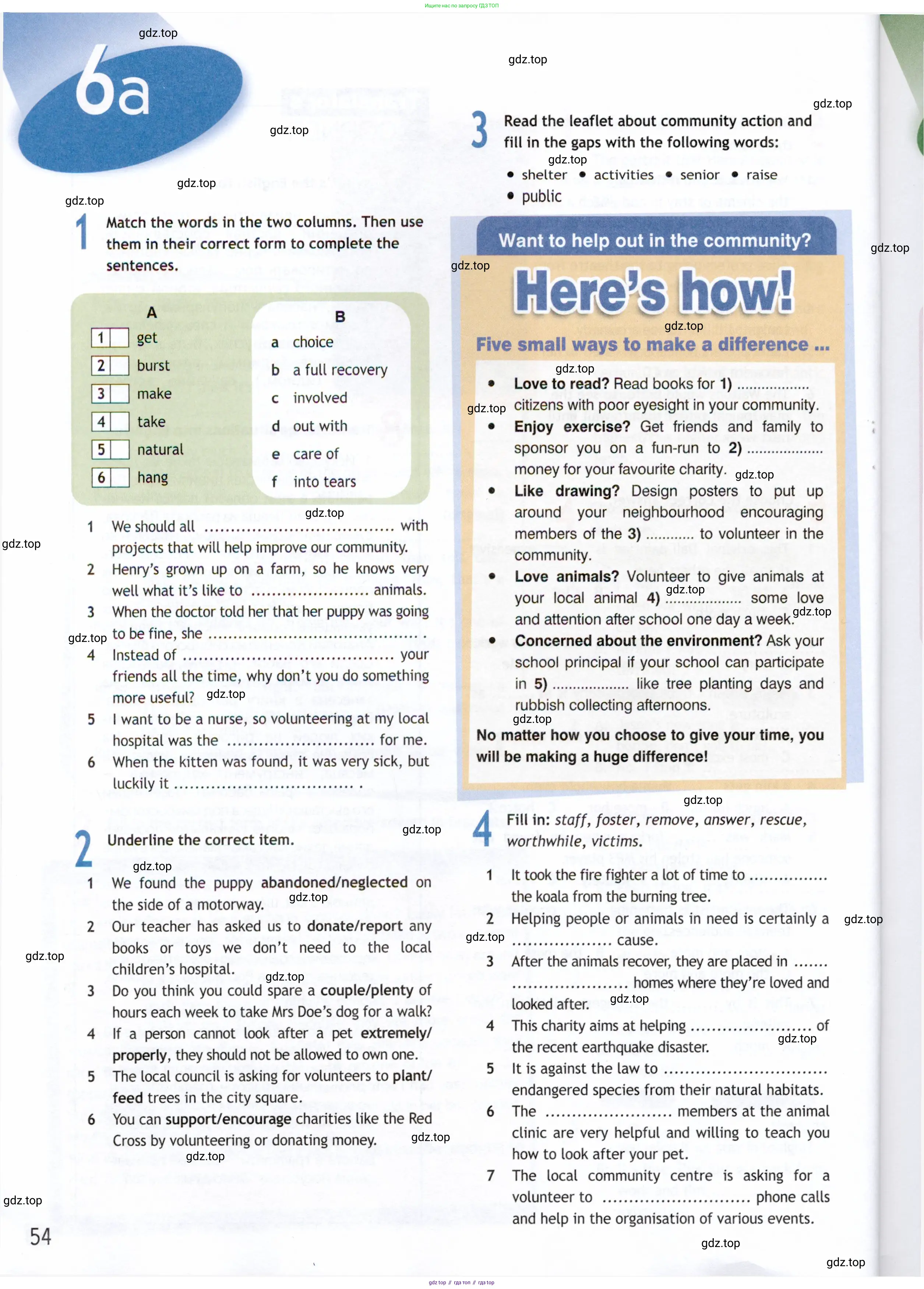 Английский язык (english), 9 класс Рабочая тетрадь (workbook), авторы: Ваулина Юлия Евгеньевна (Vaulina Julia), Дули Дженни (Dooley Jenny), Подоляко Ольга Евгеньевна (Podolyako Olga), Эванс Вирджиния (Evans Virginia), издательство Просвещение, Москва, 2024, страница 54