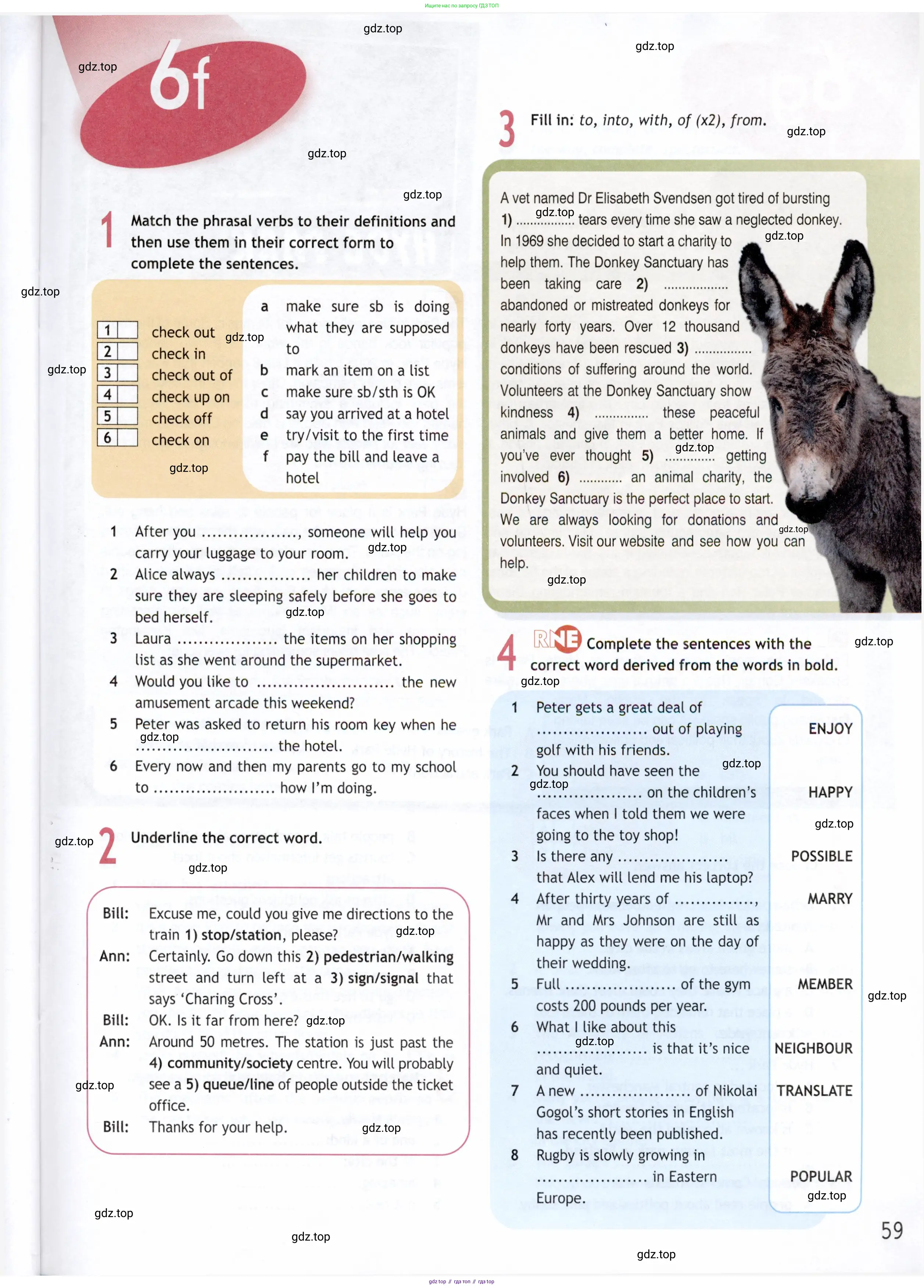 Английский язык (english), 9 класс Рабочая тетрадь (workbook), авторы: Ваулина Юлия Евгеньевна (Vaulina Julia), Дули Дженни (Dooley Jenny), Подоляко Ольга Евгеньевна (Podolyako Olga), Эванс Вирджиния (Evans Virginia), издательство Просвещение, Москва, 2024, страница 59