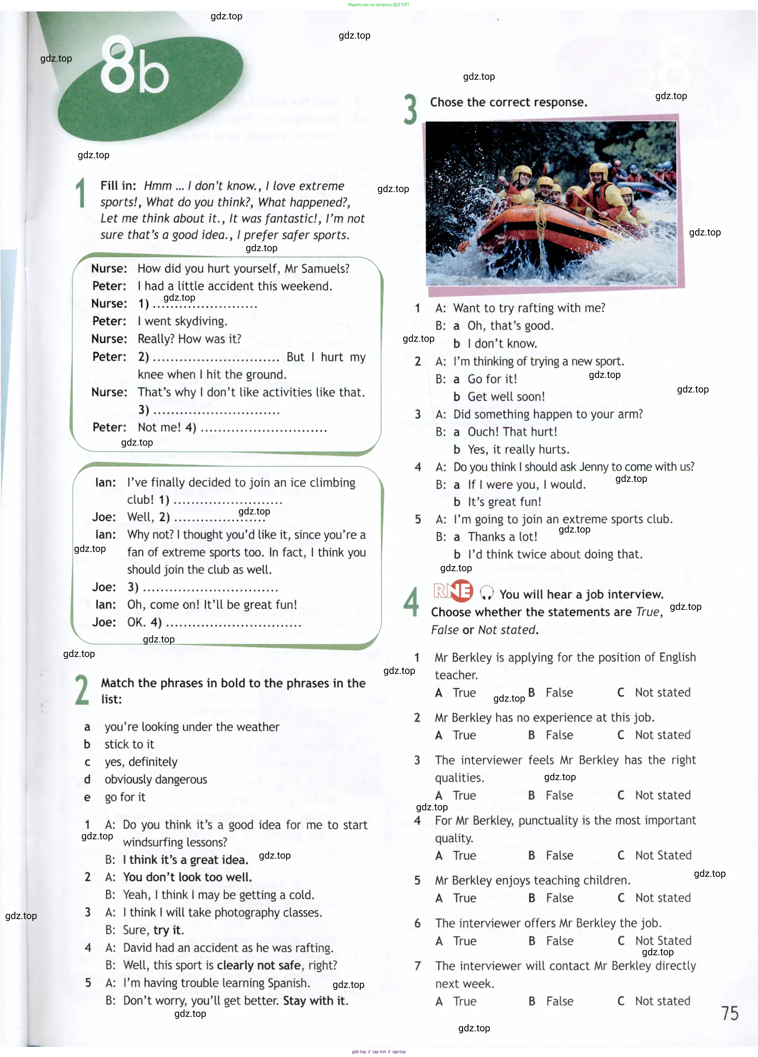 Английский язык (english), 9 класс Рабочая тетрадь (workbook), авторы: Ваулина Юлия Евгеньевна (Vaulina Julia), Дули Дженни (Dooley Jenny), Подоляко Ольга Евгеньевна (Podolyako Olga), Эванс Вирджиния (Evans Virginia), издательство Просвещение, Москва, 2024, страница 75