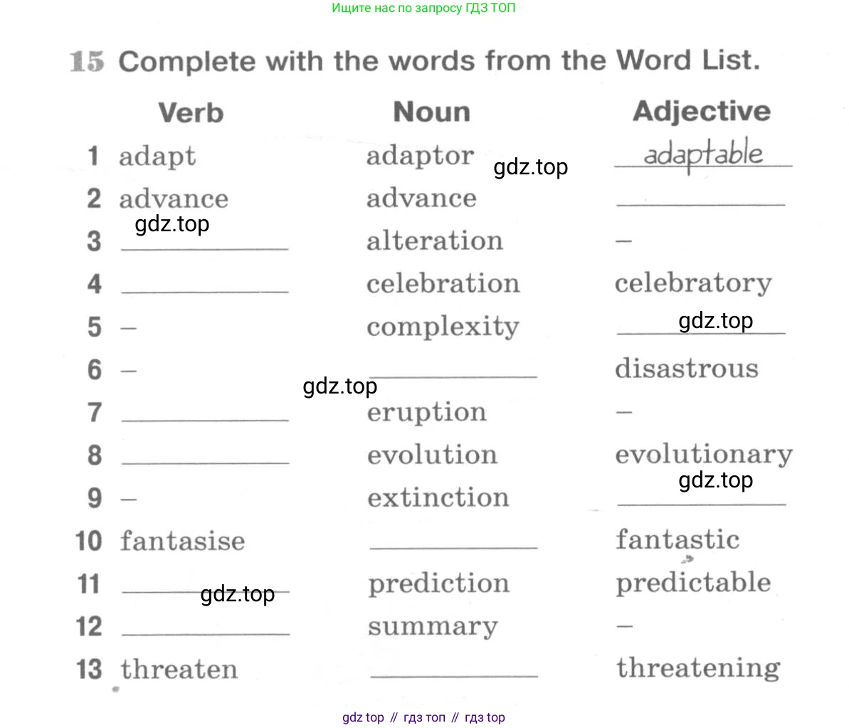ГДЗ Английский язык (english), 9 класс Рабочая тетрадь (workbook), авторы: Вербицкая Мария Валерьевна (Verbitskaya Maria), Уайт Линдсей (Lindsay White), Фрикер Род (Fricker Rod), Миндрул Ольга Сергеевна (Mindrul Olga), Нечаева Екатерина Николаевна (Nechaeva Ekaterina), Твердохлебова Ирина Петровна (Tverdohlebova Irina), издательство Просвещение, Москва, 2019, страница 62, номер 15, Условие