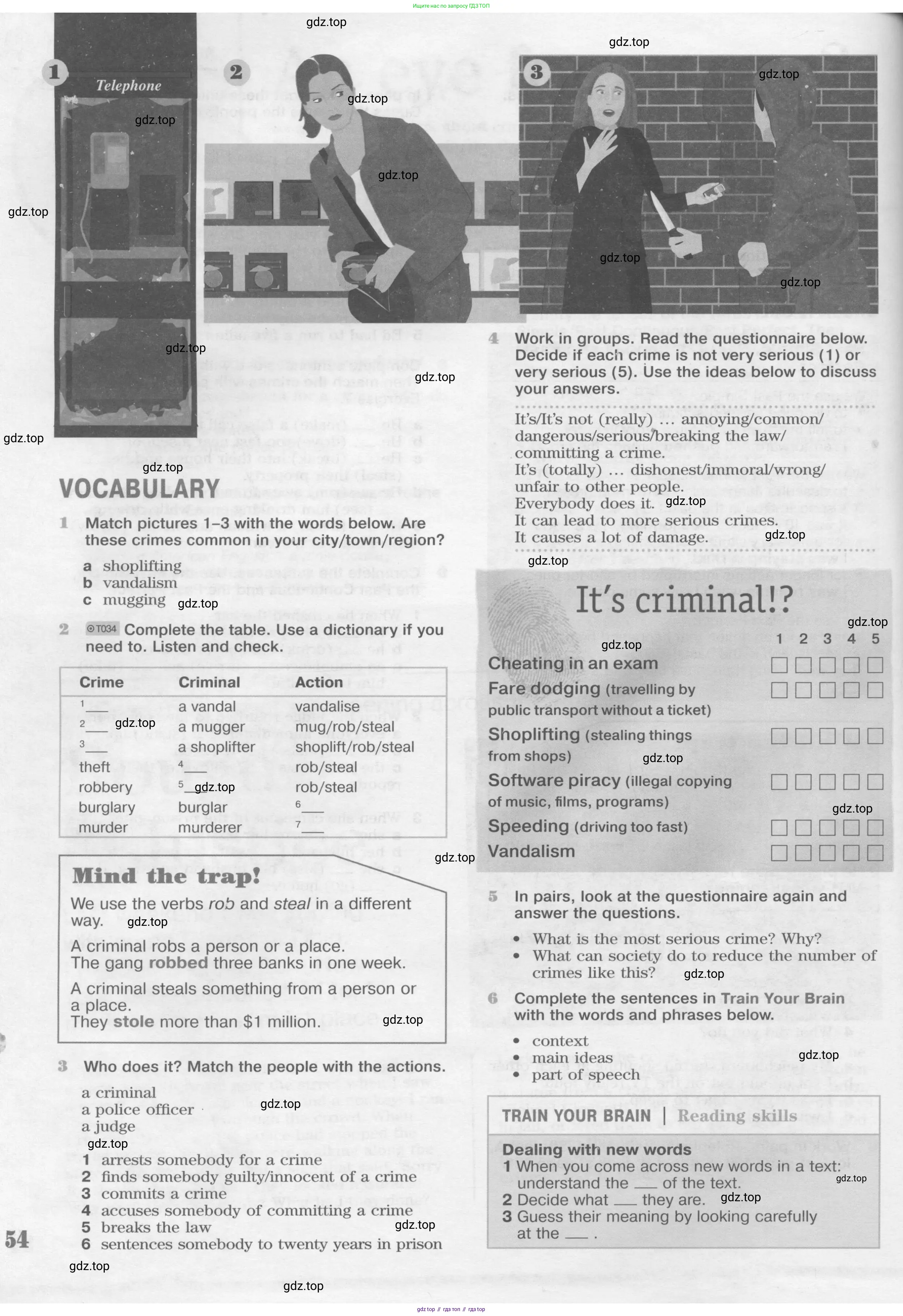 Английский язык (english), 9 класс Учебник (Student's book), авторы: Вербицкая Мария Валерьевна (Verbitskaya Maria), Маккинли Стюарт (McKinlay Stuart), Хастингс Боб (Hastings Bob), Миндрул Ольга Сергеевна (Mindrul Olga), Твердохлебова Ирина Петровна (Tverdohlebova Irina), издательство Просвещение, Москва, 2016, страница 54