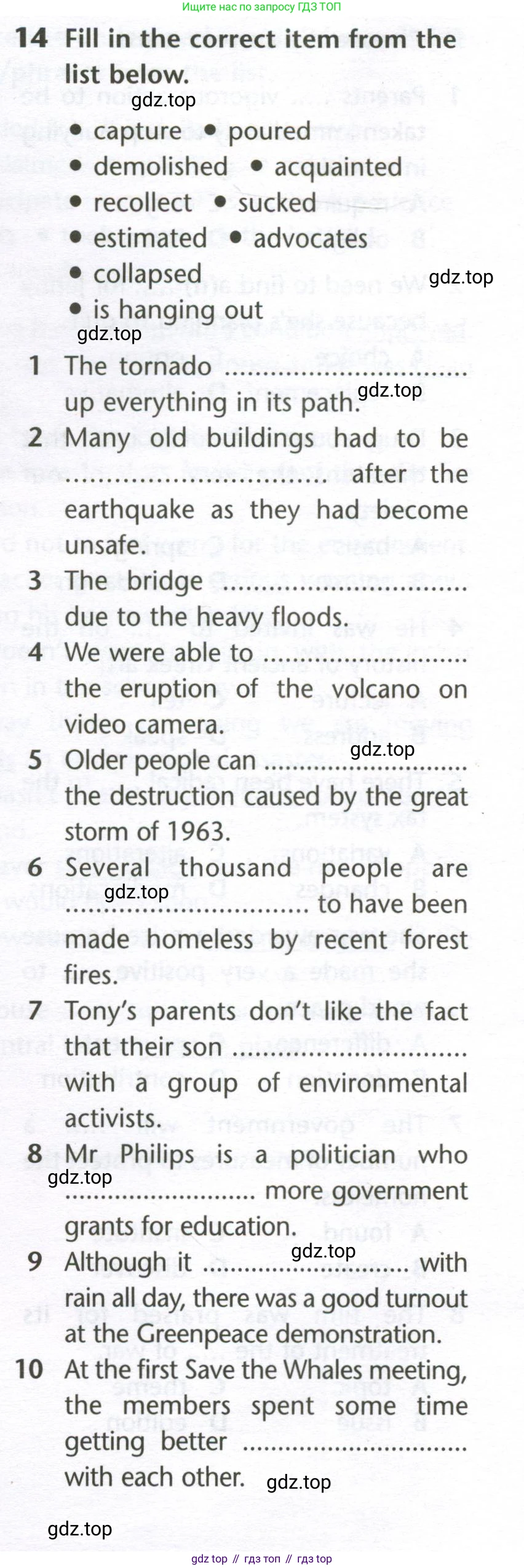 Английский язык (english), 10 класс Лексический практикум (vocabulary practice), авторы: Баранова Ксения Михайловна (Baranova Ksenia), Дули Дженни (Dooley Jenny), Копылова Виктория Викторовна (Kopylova Victoria), Мильруд Радислав Петрович (Millrood Radislav), Эванс Вирджиния (Evans Virginia), издательство Просвещение, Москва, 2019, серого цвета, страница 22, номер 14, Условие