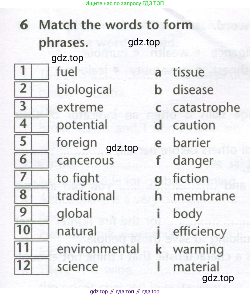 Английский язык (english), 10 класс Лексический практикум (vocabulary practice), авторы: Баранова Ксения Михайловна (Baranova Ksenia), Дули Дженни (Dooley Jenny), Копылова Виктория Викторовна (Kopylova Victoria), Мильруд Радислав Петрович (Millrood Radislav), Эванс Вирджиния (Evans Virginia), издательство Просвещение, Москва, 2019, серого цвета, страница 25, номер 6, Условие
