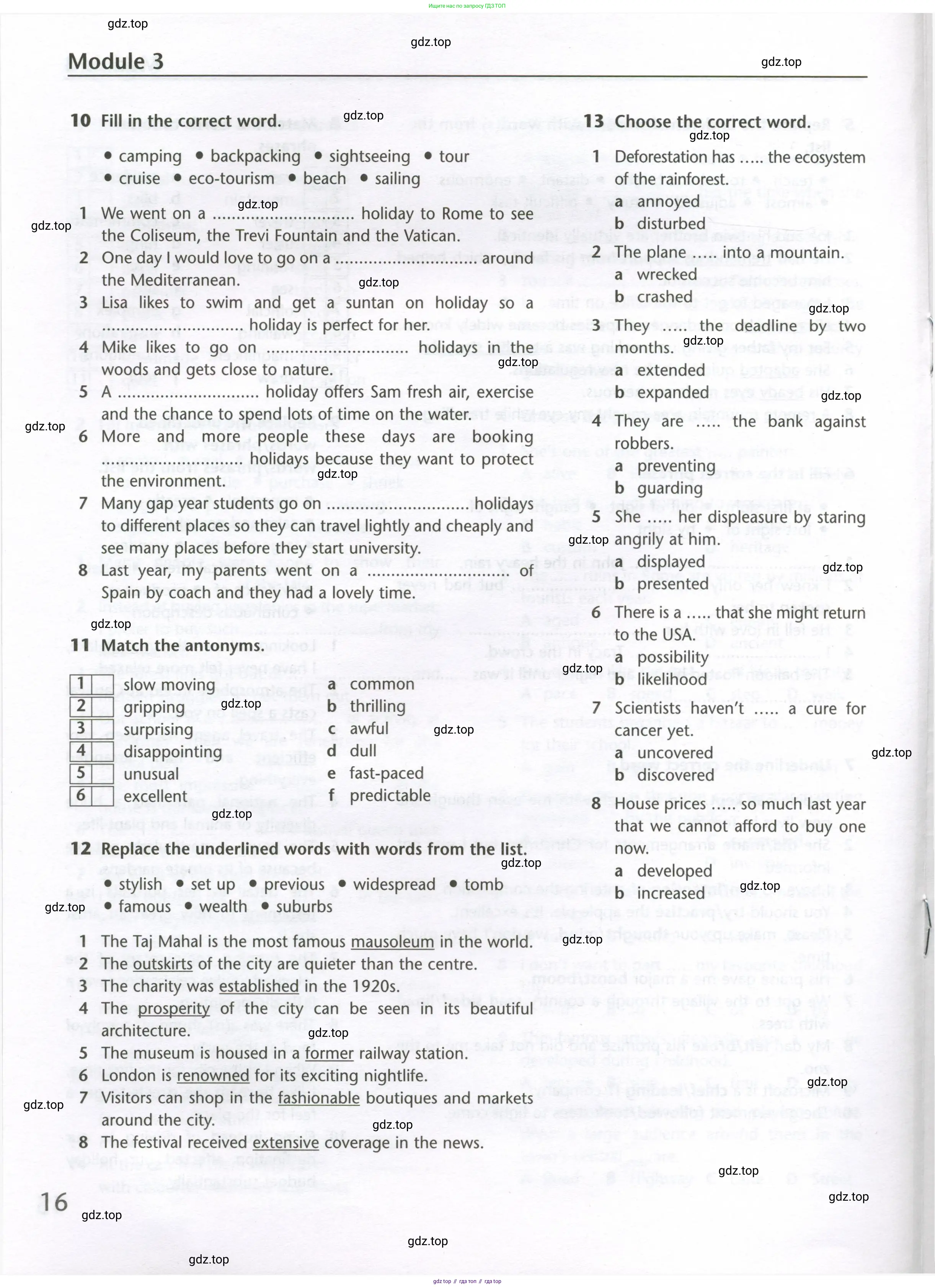 Английский язык (english), 10 класс Лексический практикум (vocabulary practice), авторы: Баранова Ксения Михайловна (Baranova Ksenia), Дули Дженни (Dooley Jenny), Копылова Виктория Викторовна (Kopylova Victoria), Мильруд Радислав Петрович (Millrood Radislav), Эванс Вирджиния (Evans Virginia), издательство Просвещение, Москва, 2019, серого цвета, страница 16