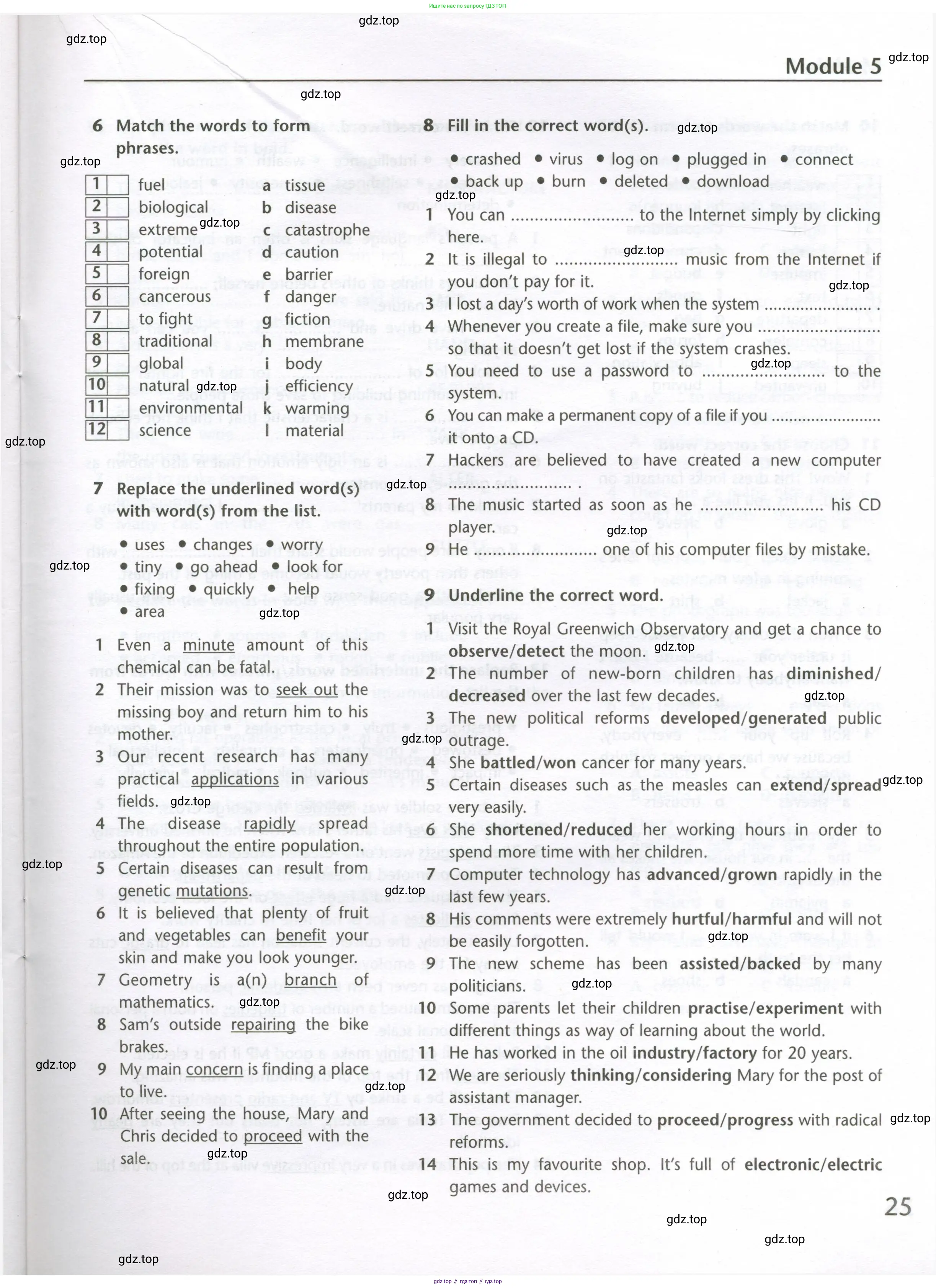 Английский язык (english), 10 класс Лексический практикум (vocabulary practice), авторы: Баранова Ксения Михайловна (Baranova Ksenia), Дули Дженни (Dooley Jenny), Копылова Виктория Викторовна (Kopylova Victoria), Мильруд Радислав Петрович (Millrood Radislav), Эванс Вирджиния (Evans Virginia), издательство Просвещение, Москва, 2019, серого цвета, страница 25