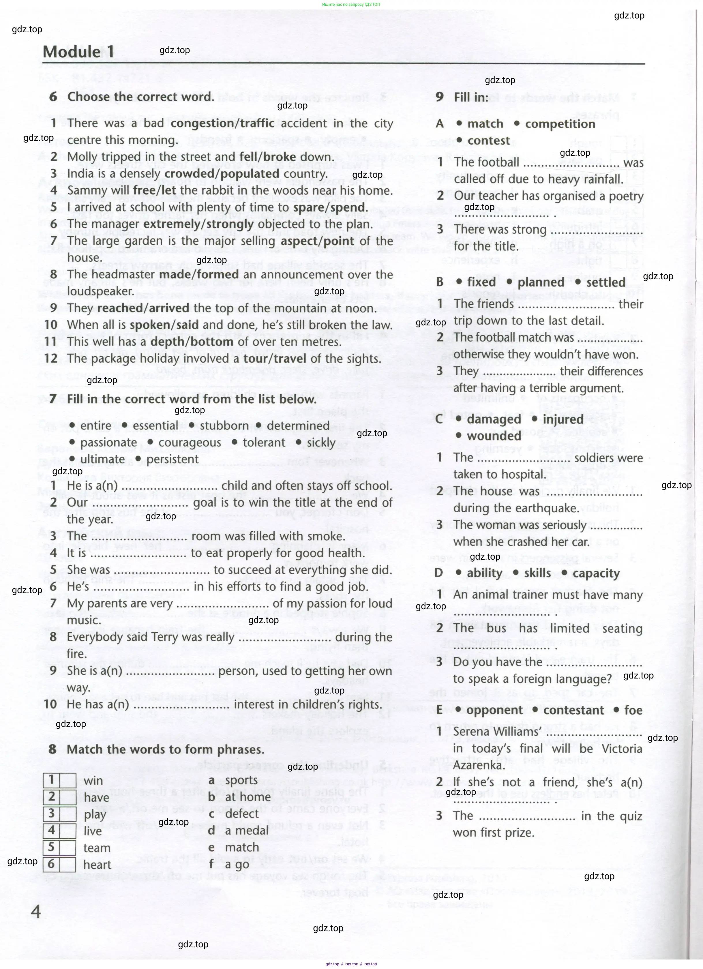 Английский язык (english), 10 класс Лексический практикум (vocabulary practice), авторы: Баранова Ксения Михайловна (Baranova Ksenia), Дули Дженни (Dooley Jenny), Копылова Виктория Викторовна (Kopylova Victoria), Мильруд Радислав Петрович (Millrood Radislav), Эванс Вирджиния (Evans Virginia), издательство Просвещение, Москва, 2019, серого цвета, страница 4