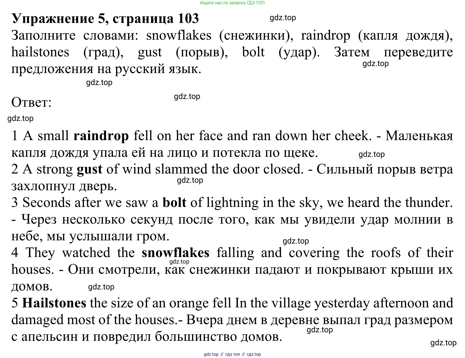 ГДЗ Английский язык (english), 10 класс Учебник (Student's book), авторы: Баранова Ксения Михайловна (Baranova Ksenia), Дули Дженни (Dooley Jenny), Копылова Виктория Викторовна (Kopylova Victoria), Мильруд Радислав Петрович (Millrood Radislav), Эванс Вирджиния (Evans Virginia), издательство Просвещение, Москва, 2019, белого цвета, страница 103, номер 5, Решение 1