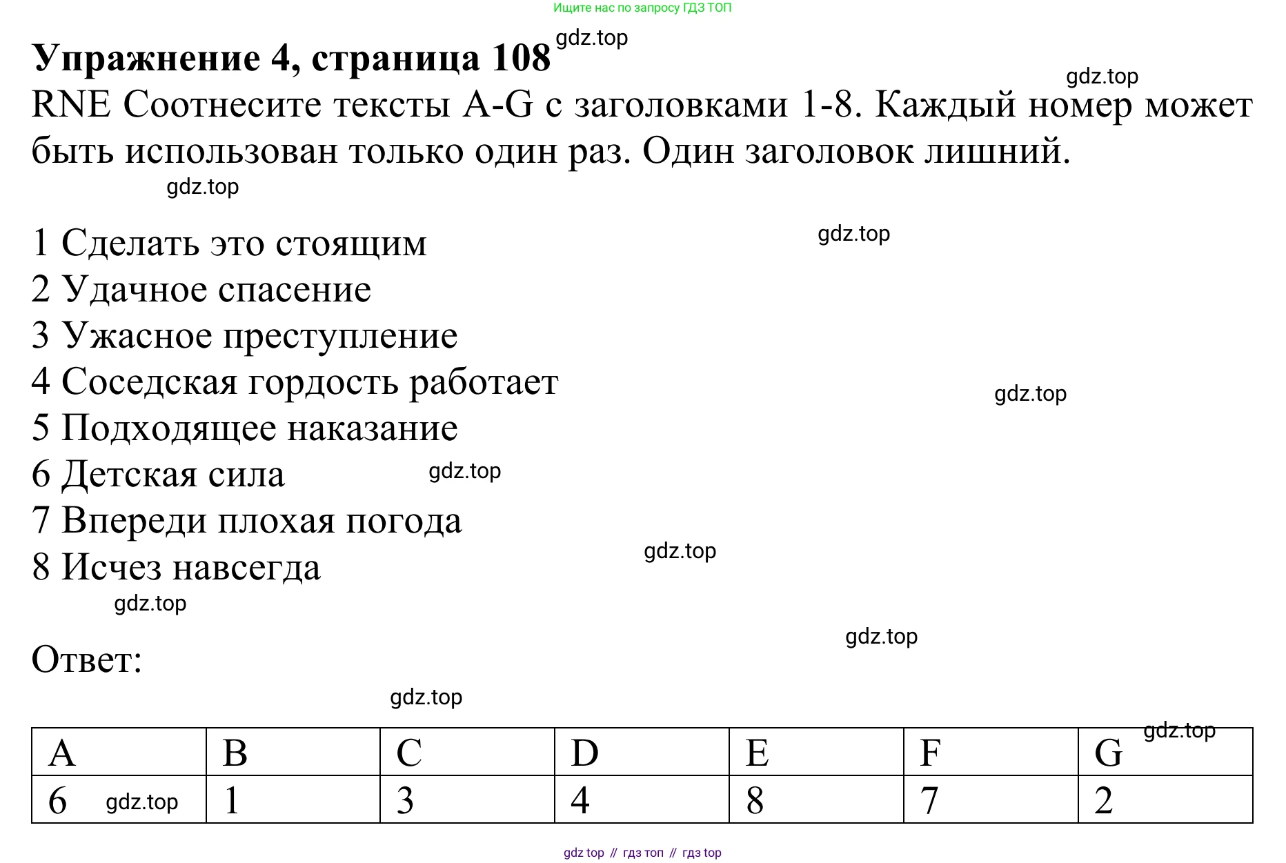 ГДЗ Английский язык (english), 10 класс Учебник (Student's book), авторы: Баранова Ксения Михайловна (Baranova Ksenia), Дули Дженни (Dooley Jenny), Копылова Виктория Викторовна (Kopylova Victoria), Мильруд Радислав Петрович (Millrood Radislav), Эванс Вирджиния (Evans Virginia), издательство Просвещение, Москва, 2019, белого цвета, страница 108, номер 4, Решение 1