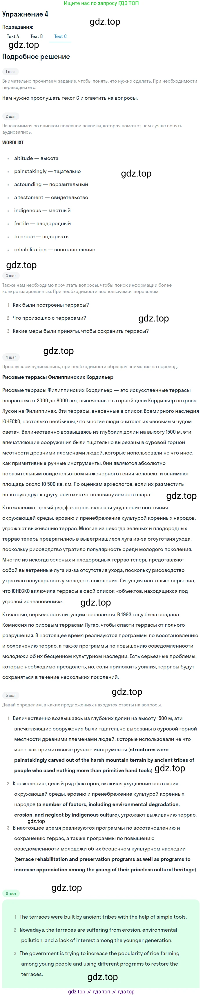 ГДЗ Английский язык (english), 10 класс Учебник (Student's book), авторы: Баранова Ксения Михайловна (Baranova Ksenia), Дули Дженни (Dooley Jenny), Копылова Виктория Викторовна (Kopylova Victoria), Мильруд Радислав Петрович (Millrood Radislav), Эванс Вирджиния (Evans Virginia), издательство Просвещение, Москва, 2019, белого цвета, страница 120, номер 4, Решение 2 (продолжение 3)