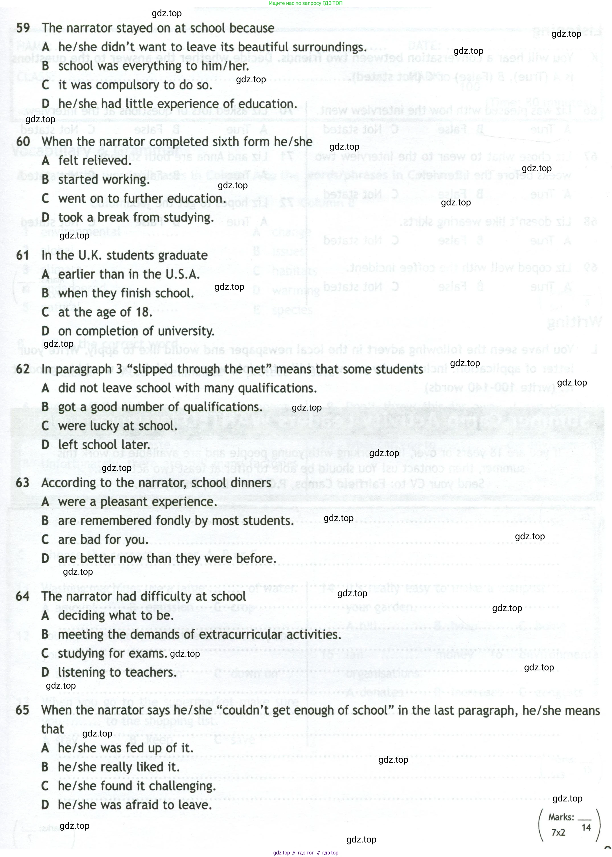 Английский язык (english), 10 класс контрольные задания (test booklet), авторы: Афанасьева Ольга Васильевна (Afanasyeva Olga), Дули Дженни (Dooley Jenny), Михеева Ирина Владимировна (Mikheeva Irina), Эванс Вирджиния (Evans Virginia), издательство Просвещение, Москва, 2019, красного цвета, страница 22, номер J, Условие (продолжение 2)
