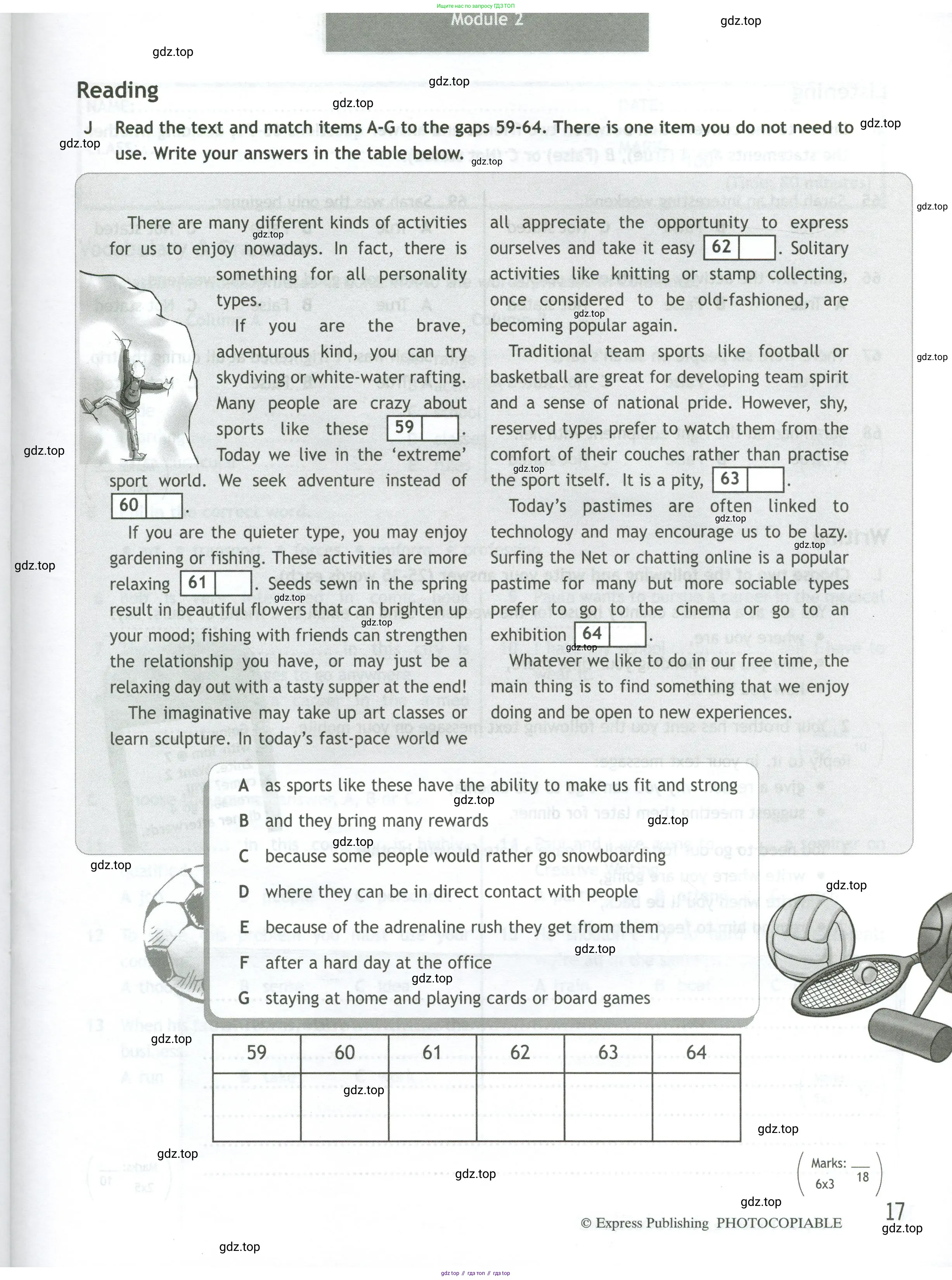 Английский язык (english), 10 класс контрольные задания (test booklet), авторы: Афанасьева Ольга Васильевна (Afanasyeva Olga), Дули Дженни (Dooley Jenny), Михеева Ирина Владимировна (Mikheeva Irina), Эванс Вирджиния (Evans Virginia), издательство Просвещение, Москва, 2019, красного цвета, страница 17