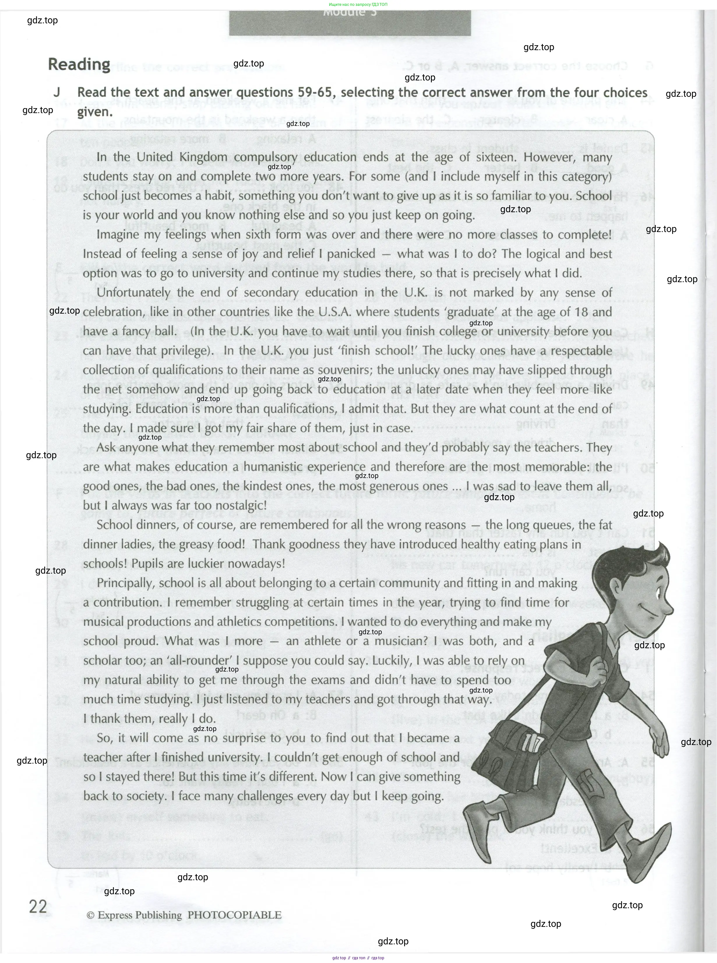 Английский язык (english), 10 класс контрольные задания (test booklet), авторы: Афанасьева Ольга Васильевна (Afanasyeva Olga), Дули Дженни (Dooley Jenny), Михеева Ирина Владимировна (Mikheeva Irina), Эванс Вирджиния (Evans Virginia), издательство Просвещение, Москва, 2019, красного цвета, страница 22