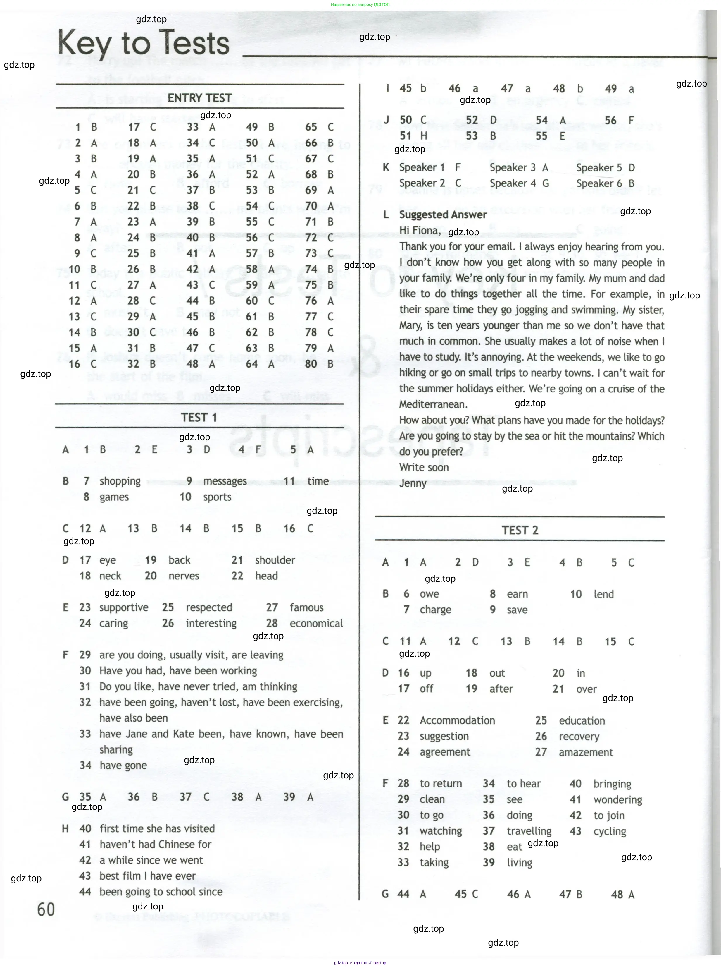 Английский язык (english), 10 класс контрольные задания (test booklet), авторы: Афанасьева Ольга Васильевна (Afanasyeva Olga), Дули Дженни (Dooley Jenny), Михеева Ирина Владимировна (Mikheeva Irina), Эванс Вирджиния (Evans Virginia), издательство Просвещение, Москва, 2019, красного цвета, страница 60