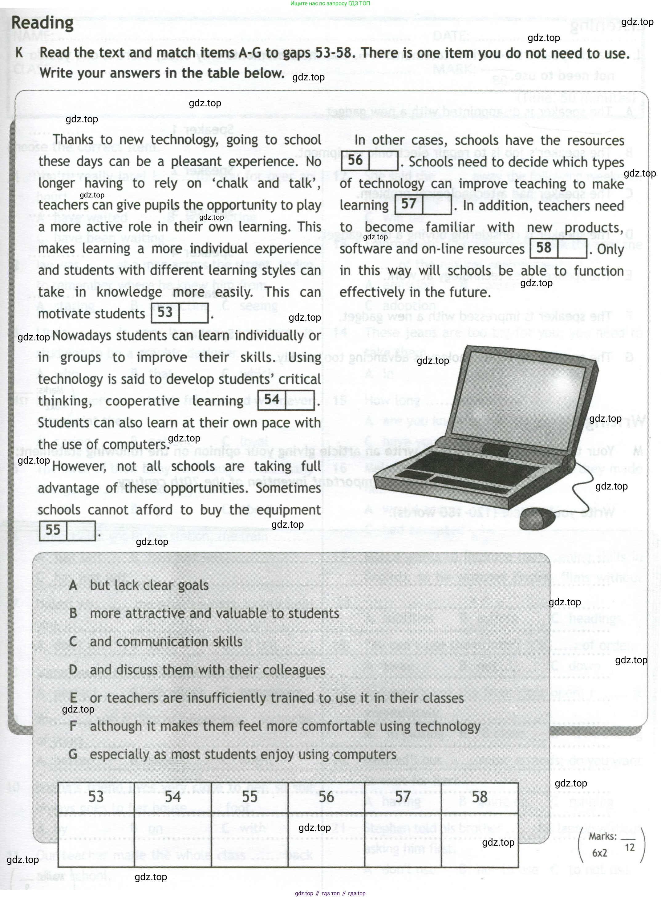 Английский язык (english), 10 класс контрольные задания (test booklet), авторы: Афанасьева Ольга Васильевна (Afanasyeva Olga), Дули Дженни (Dooley Jenny), Михеева Ирина Владимировна (Mikheeva Irina), Эванс Вирджиния (Evans Virginia), издательство Просвещение, Москва, 2019, красного цвета, страница 53, номер K, Условие