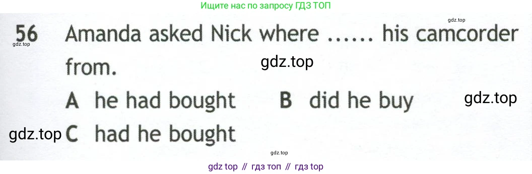 Английский язык (english), 10 класс контрольные задания (test booklet), авторы: Афанасьева Ольга Васильевна (Afanasyeva Olga), Дули Дженни (Dooley Jenny), Михеева Ирина Владимировна (Mikheeva Irina), Эванс Вирджиния (Evans Virginia), издательство Просвещение, Москва, 2019, красного цвета, страница 57, номер 56, Условие
