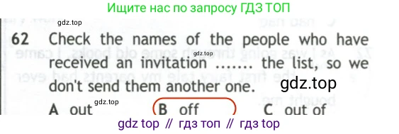 Английский язык (english), 10 класс контрольные задания (test booklet), авторы: Афанасьева Ольга Васильевна (Afanasyeva Olga), Дули Дженни (Dooley Jenny), Михеева Ирина Владимировна (Mikheeva Irina), Эванс Вирджиния (Evans Virginia), издательство Просвещение, Москва, 2019, красного цвета, страница 7, номер 62, Решение 2
