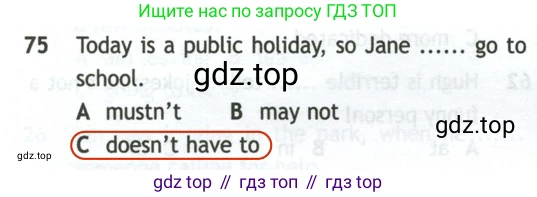 Английский язык (english), 10 класс контрольные задания (test booklet), авторы: Афанасьева Ольга Васильевна (Afanasyeva Olga), Дули Дженни (Dooley Jenny), Михеева Ирина Владимировна (Mikheeva Irina), Эванс Вирджиния (Evans Virginia), издательство Просвещение, Москва, 2019, красного цвета, страница 58, номер 75, Решение 2