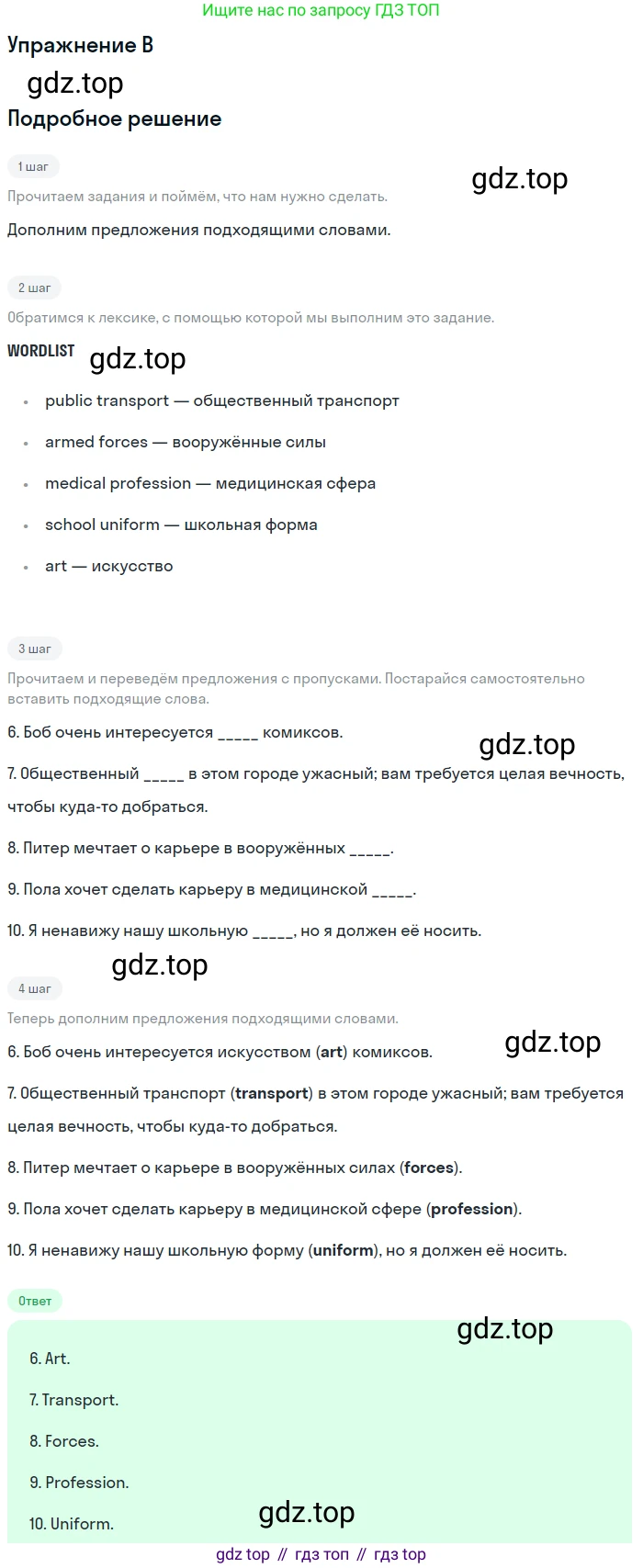 Английский язык (english), 10 класс контрольные задания (test booklet), авторы: Афанасьева Ольга Васильевна (Afanasyeva Olga), Дули Дженни (Dooley Jenny), Михеева Ирина Владимировна (Mikheeva Irina), Эванс Вирджиния (Evans Virginia), издательство Просвещение, Москва, 2019, красного цвета, страница 19, номер B, Решение 3