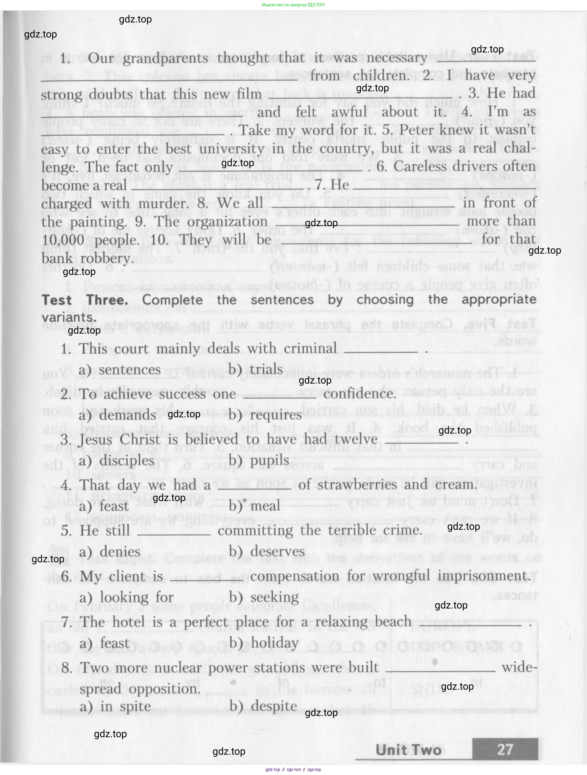 Английский язык (english), 10 класс контрольные задания (assessment tasks), авторы: Афанасьева Ольга Васильевна (Afanasyeva Olga), Михеева Ирина Владимировна (Mikheeva Irina), издательство Просвещение, Москва, 2016, оранжевого цвета, страница 27
